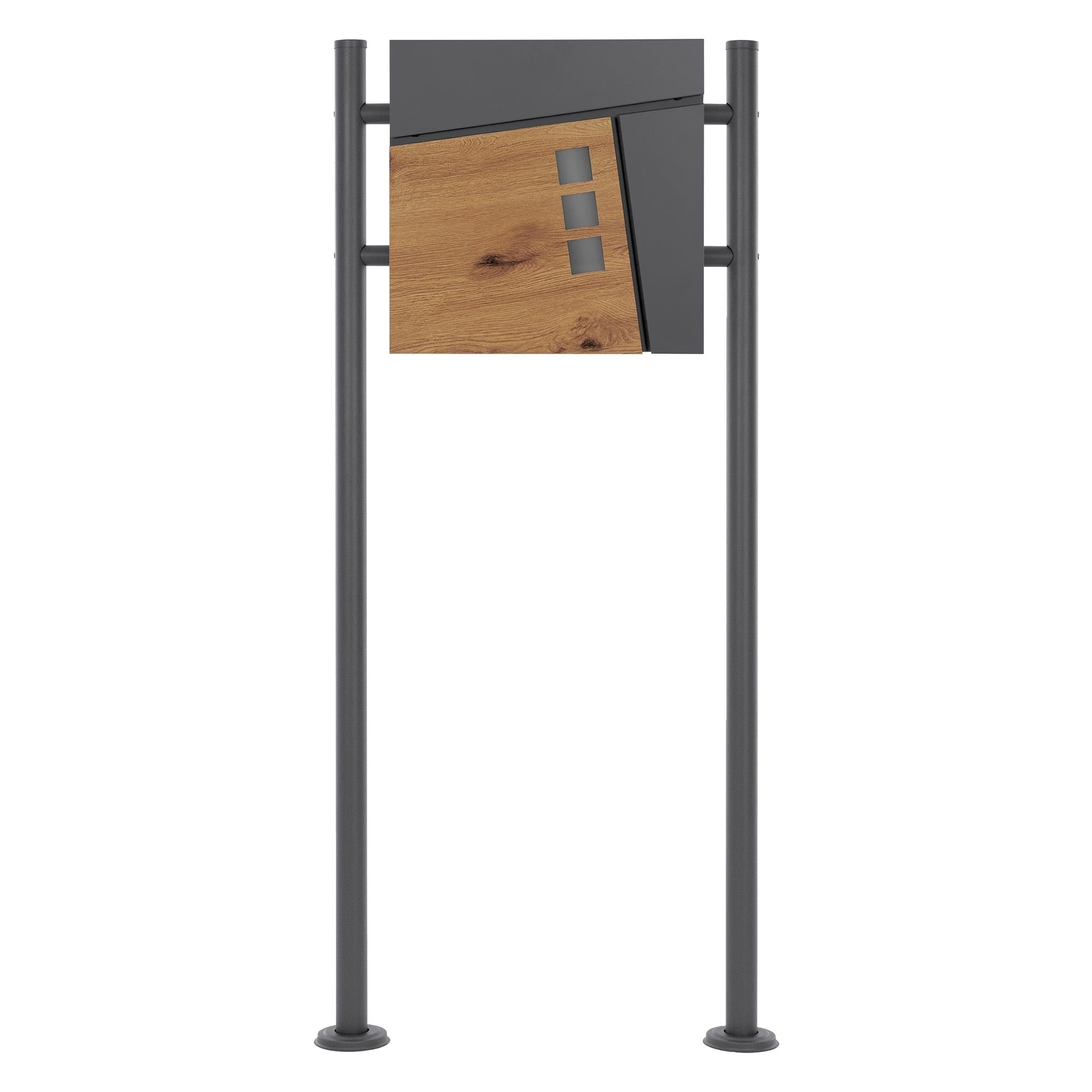 ECD Germany Bauen 120cm boîte aux lettres sur pied marbre noir