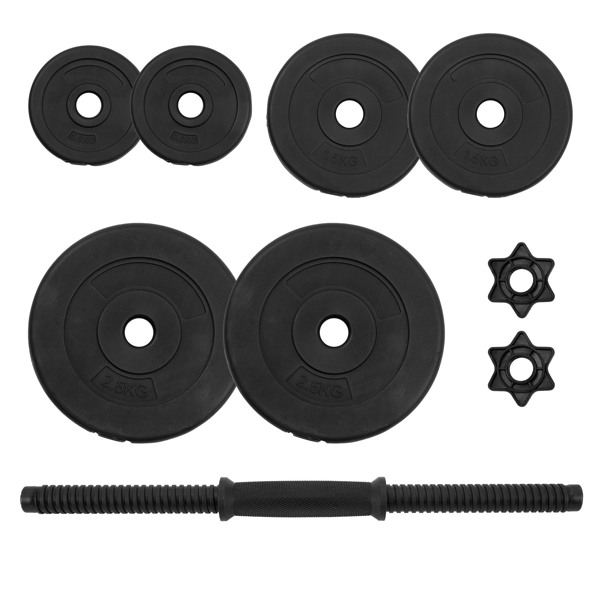 ECD Germany Sport haltère courte 10 kg plastique fitness maison