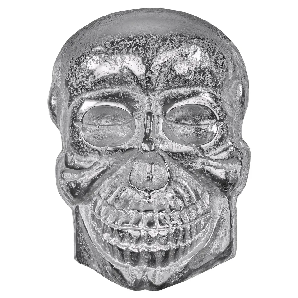 ECD Germany Haus Wohnen skull argent 42x30 cm aluminium mural