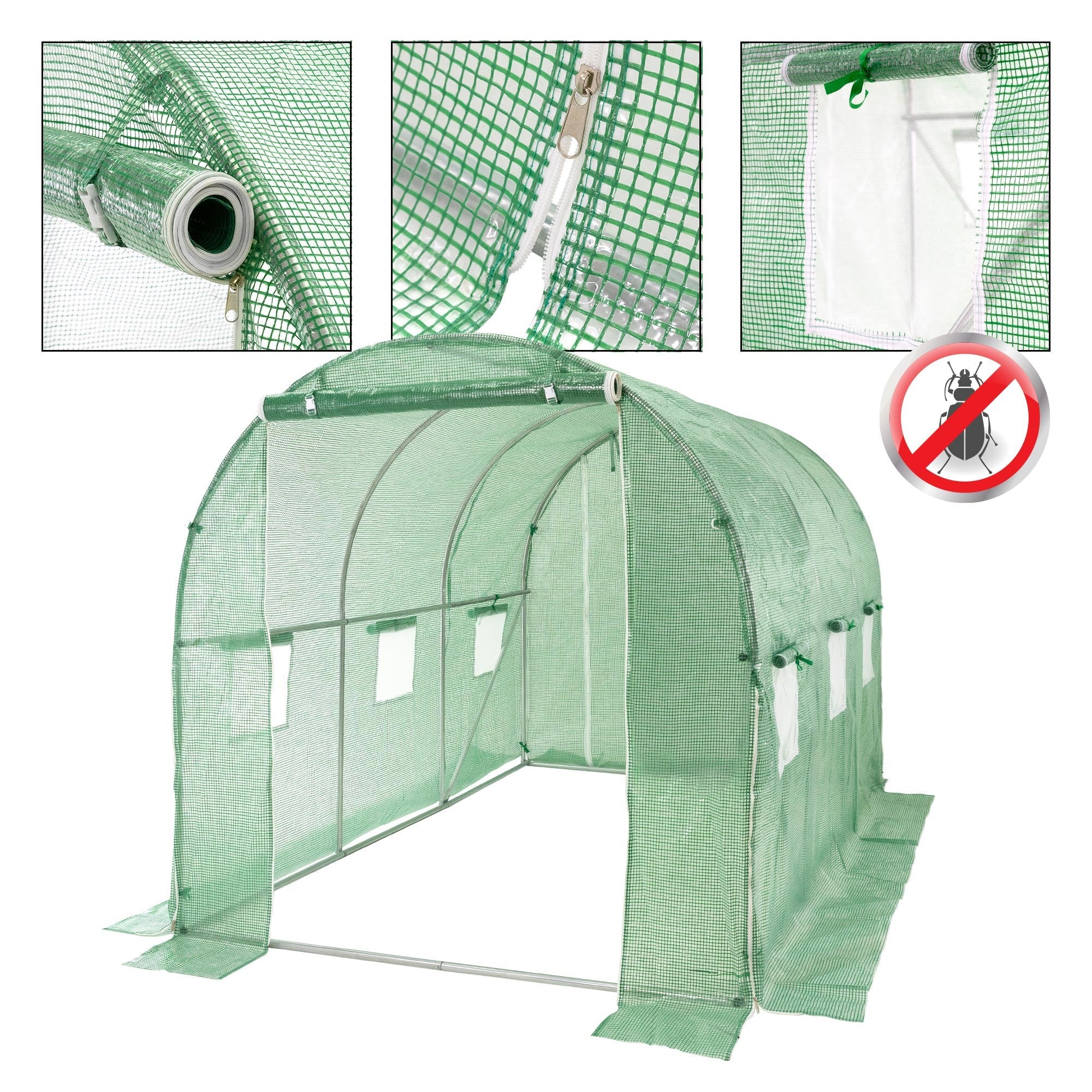 ECD Germany Garten bâche serre verte 300x200x200 PE