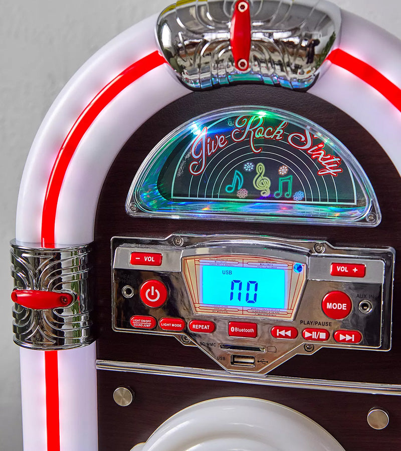 L'avant gardiste High-tech Jukebox rétro bluetooth années 60 salon