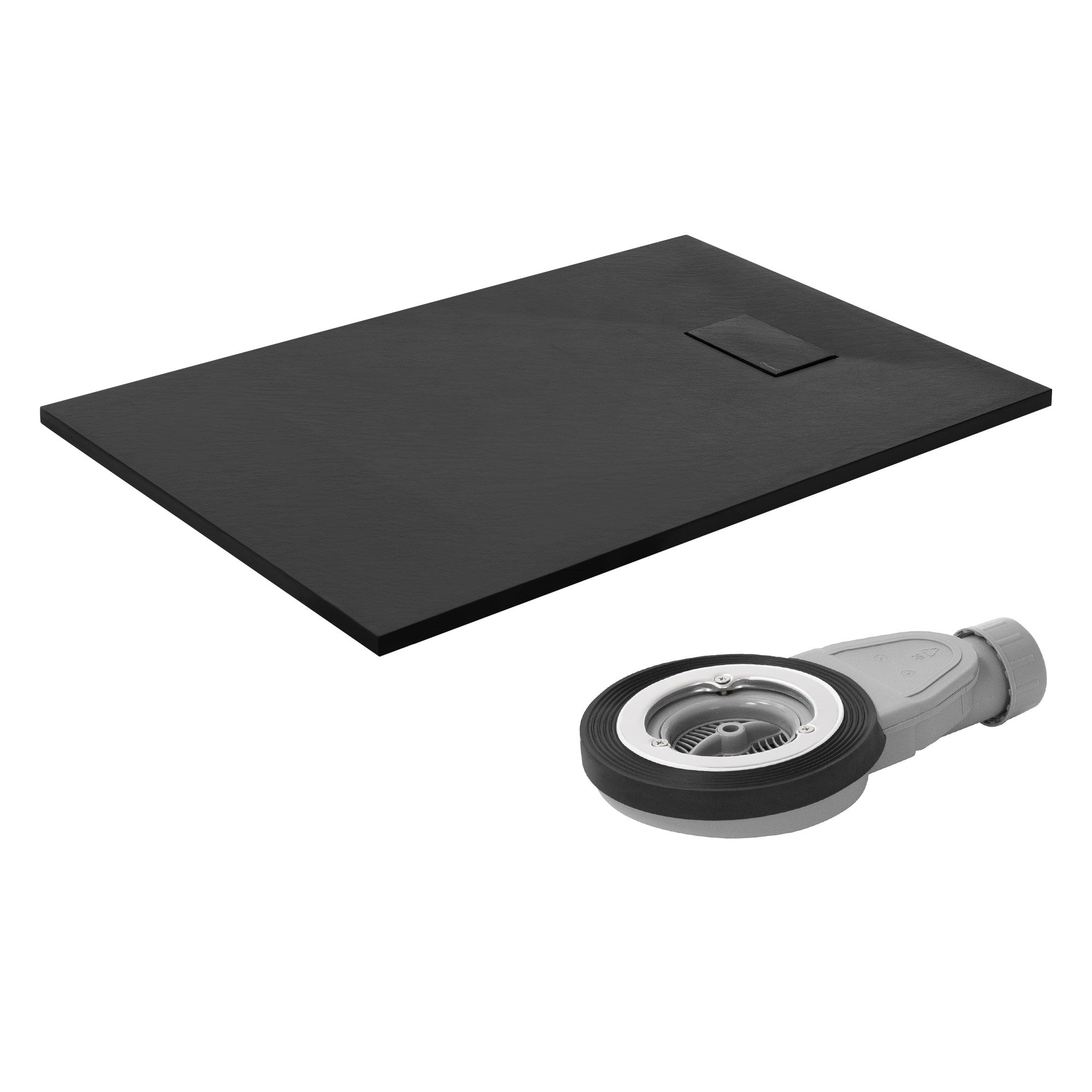 LuxeBath receveur de douche noir 120x80 cm extra-plat antidlisse