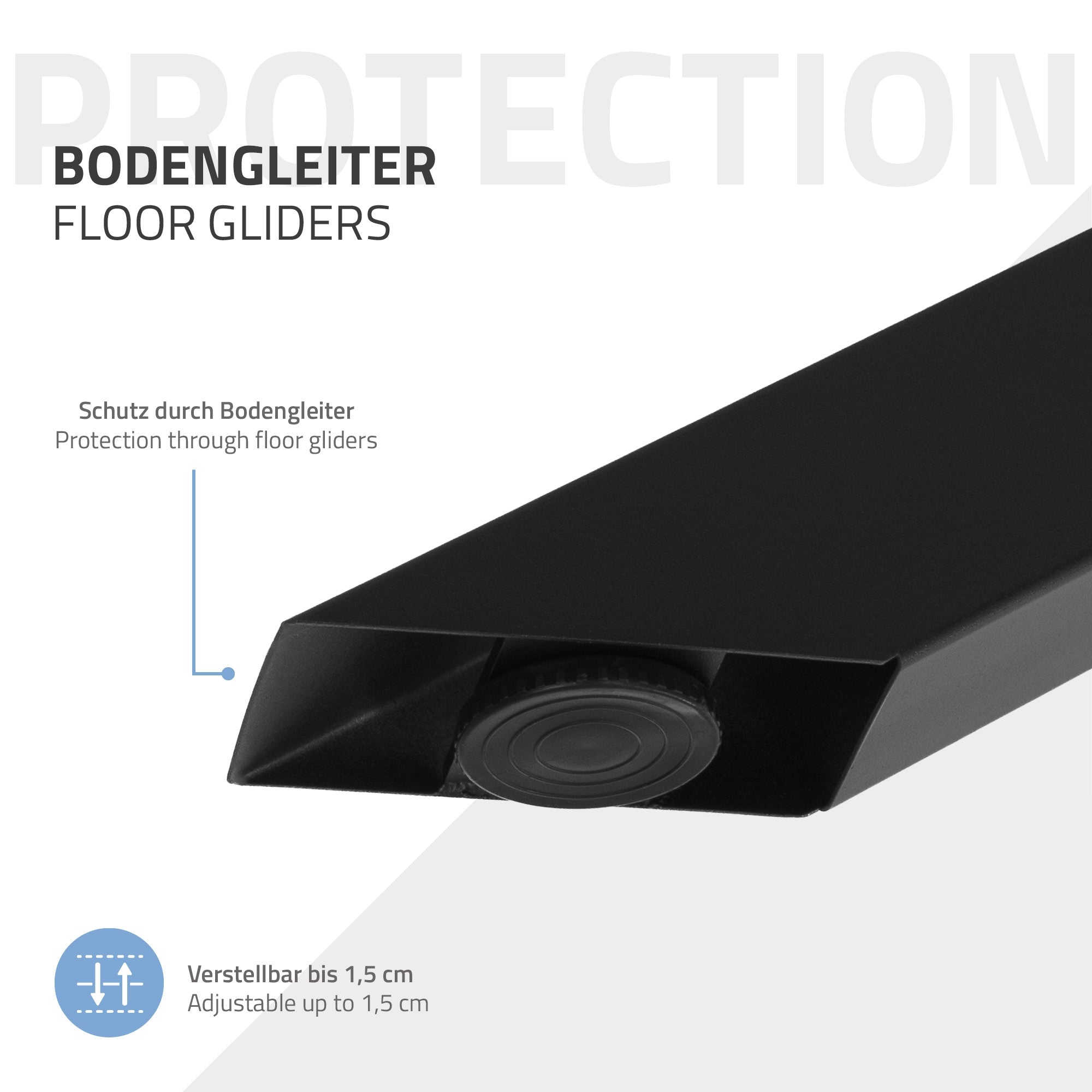 ML-Design Spider pieds de table acier noir 120x78x72 cm