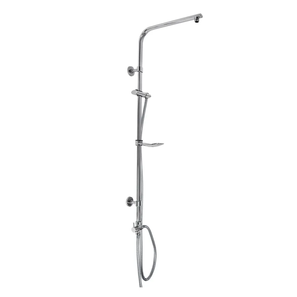 ECD Germany Sanitär Barre douche 105 cm chromé ovale sans tête