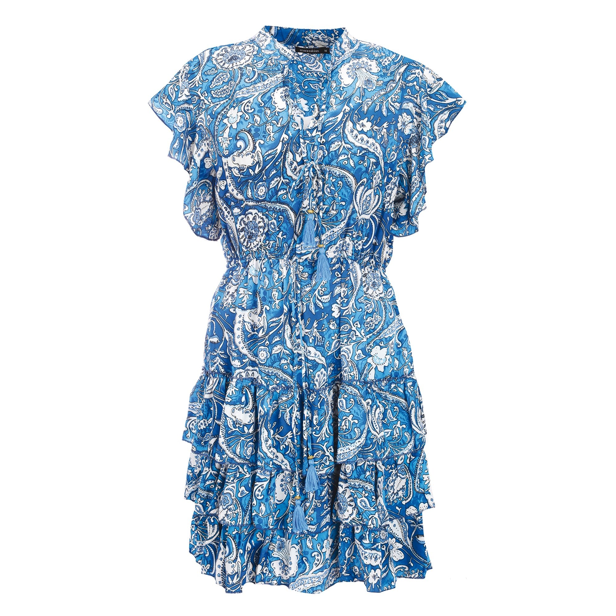 Stokomani Mode robe courte 3 volants légère femme