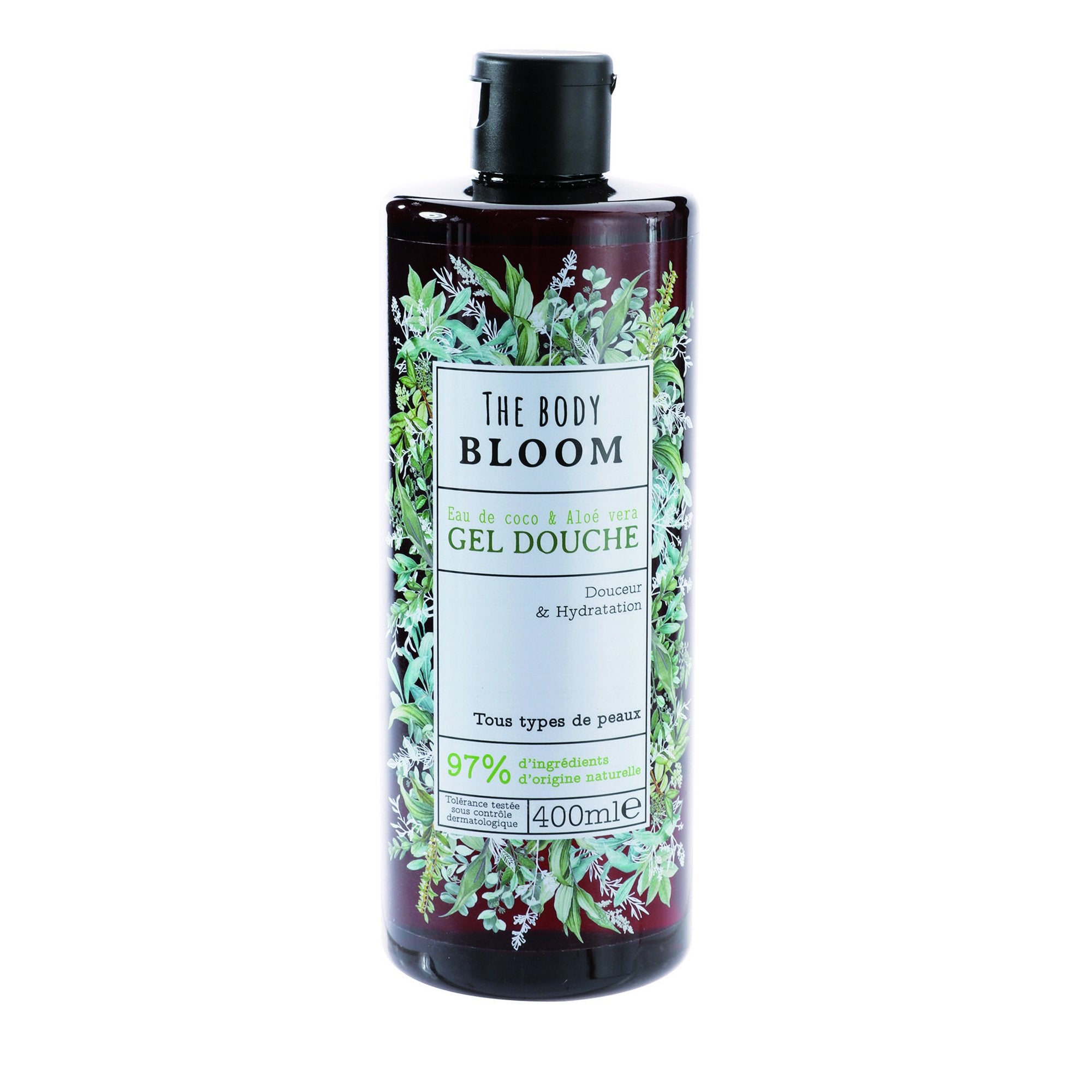Eau de coco gel douche noix de coco aloé vera hydratant