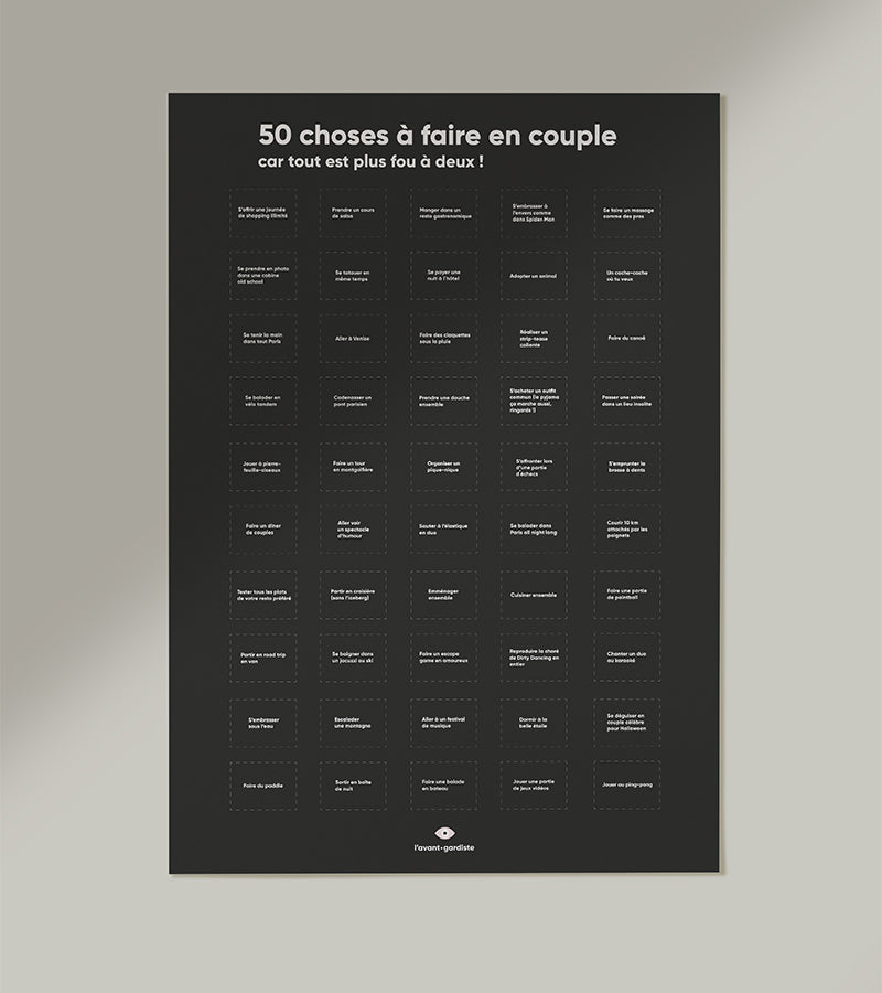 L'avant gardiste Poster 50 choses à faire en couple