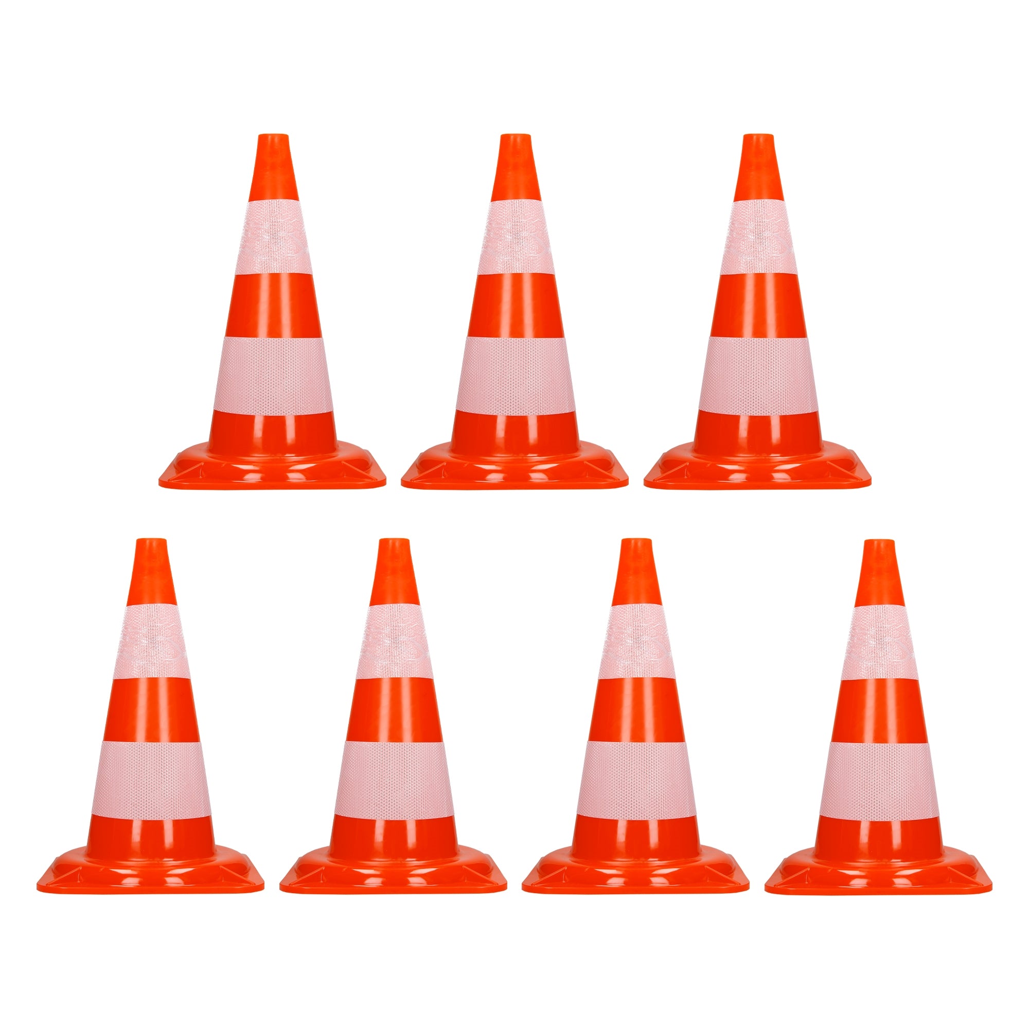 ECD Germany 7 cônes signalisation 47 cm orange lot 7 PVC