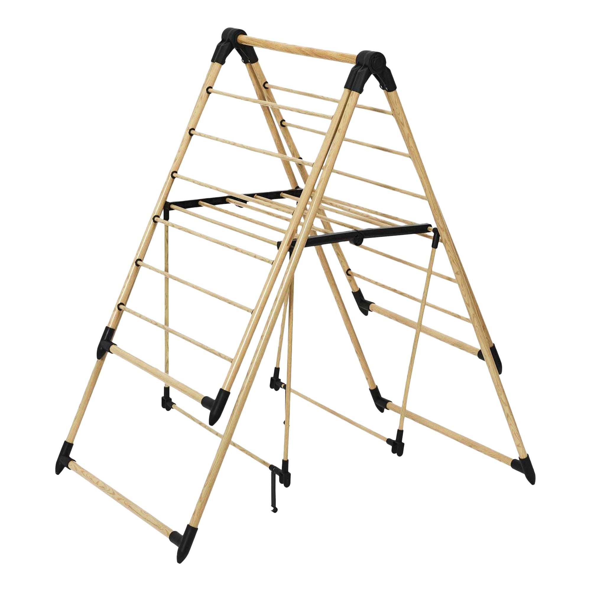 Stokomani Maison Étendoir à linge effet bois pliable