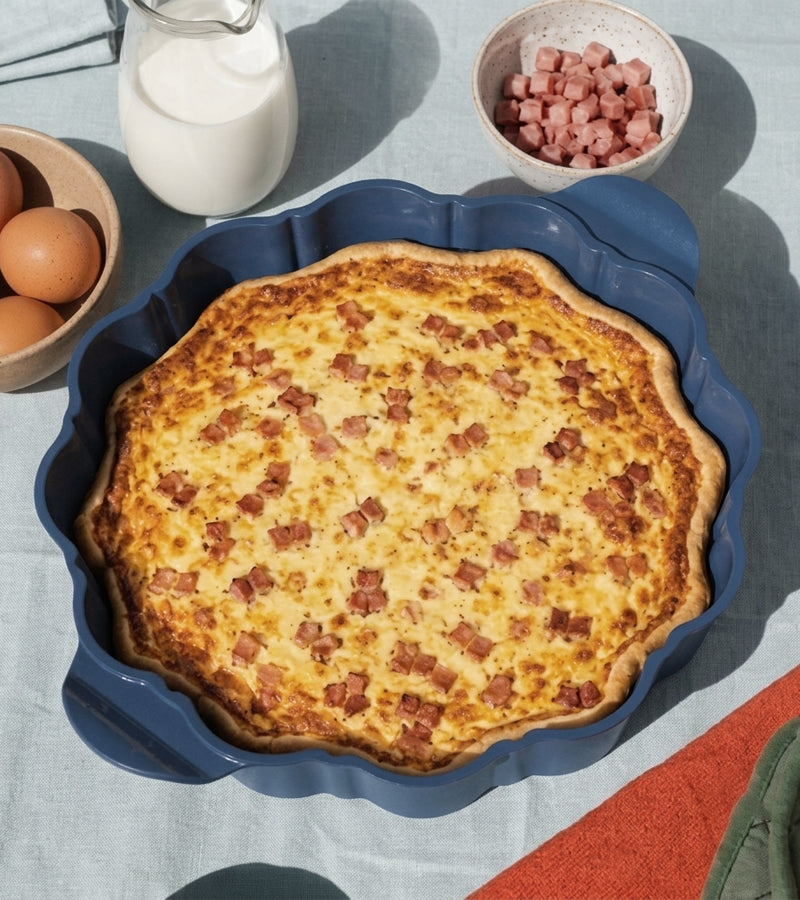 Cookut Le Formidable plat à tarte fleur Fougère coupe-tarte inclus