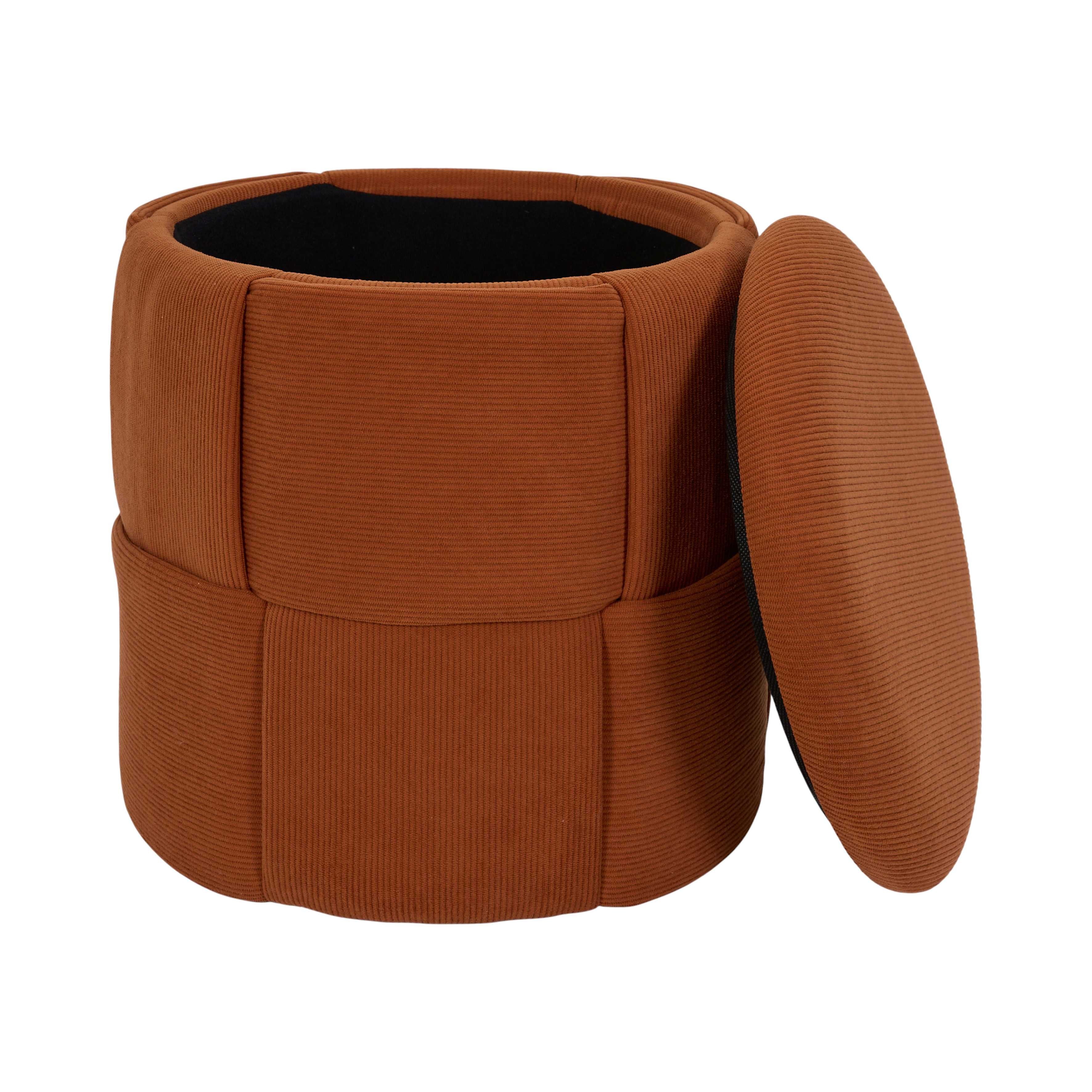 Home Deco Factory Jules pouf coffre terracotta tressé