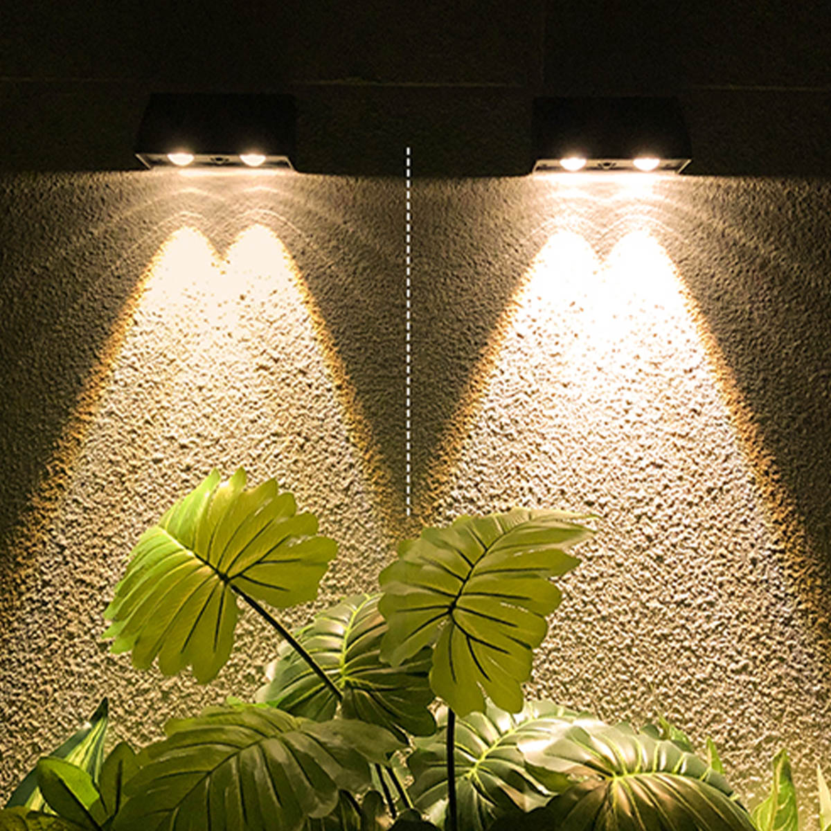 Red Deco Kyla lot 4 lampes murales solaires blanc chaud