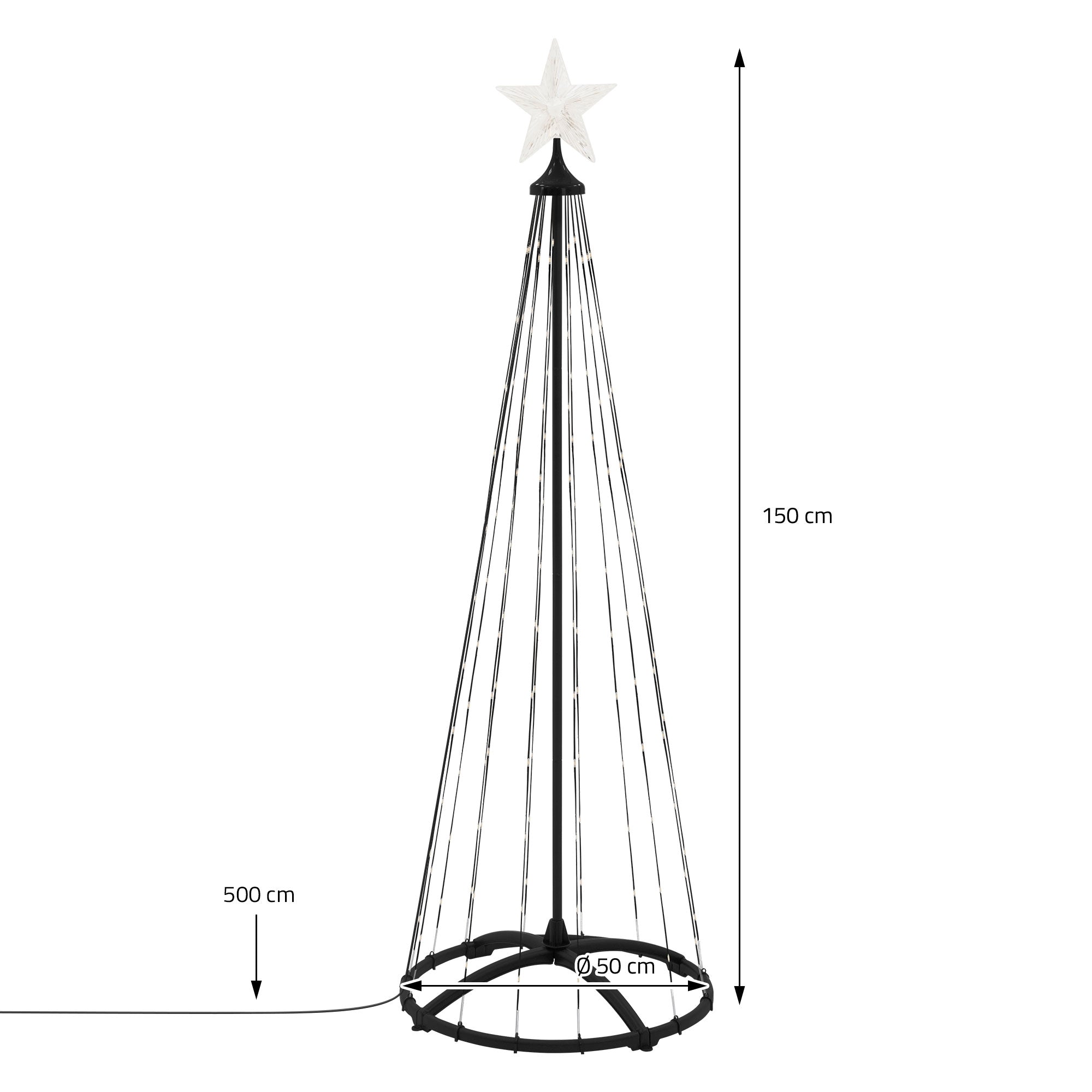 ECD Germany Haus Wohnen sapin lumineux 150cm 154 LED