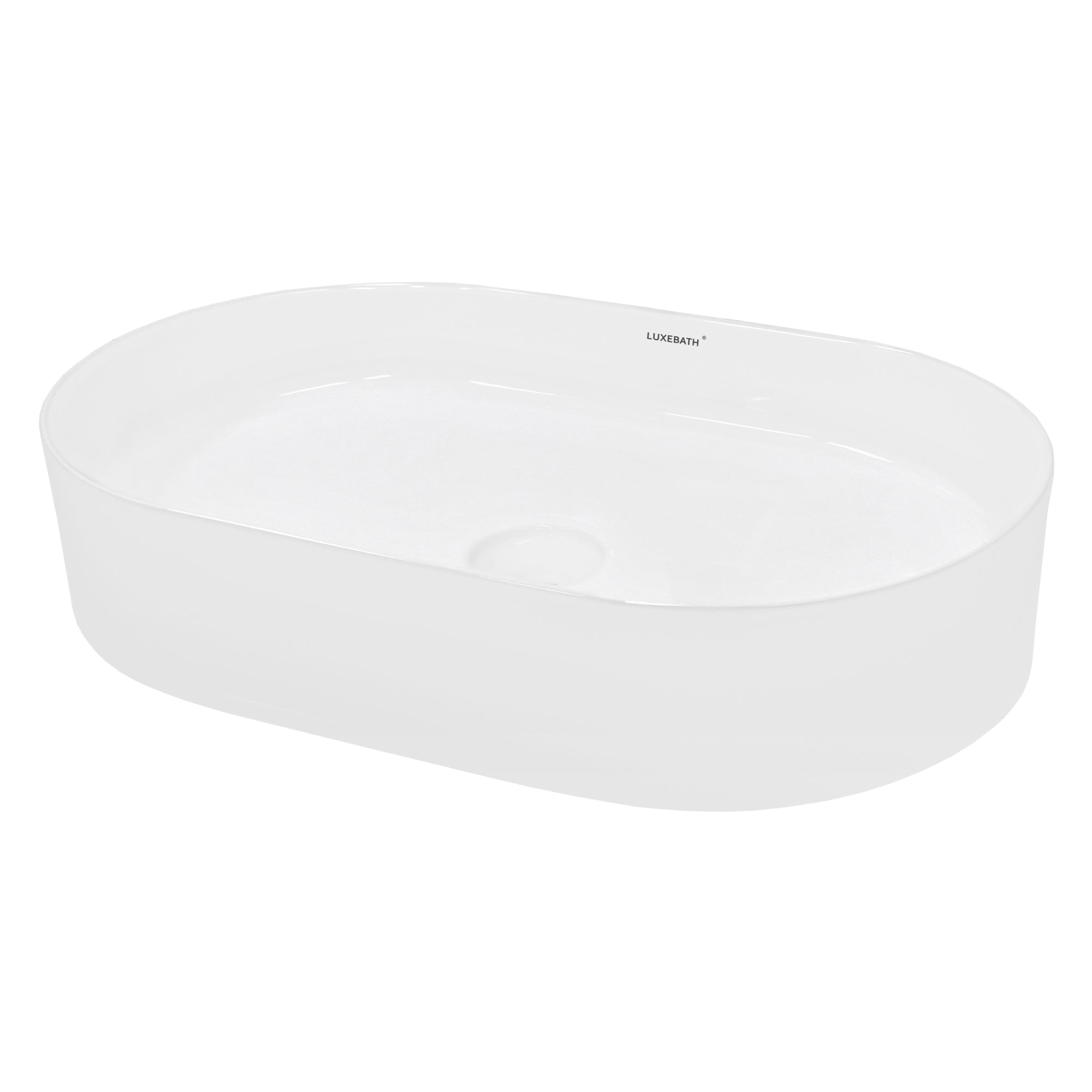 LuxeBath vasque ovale à poser 60,5 cm blanche céramique