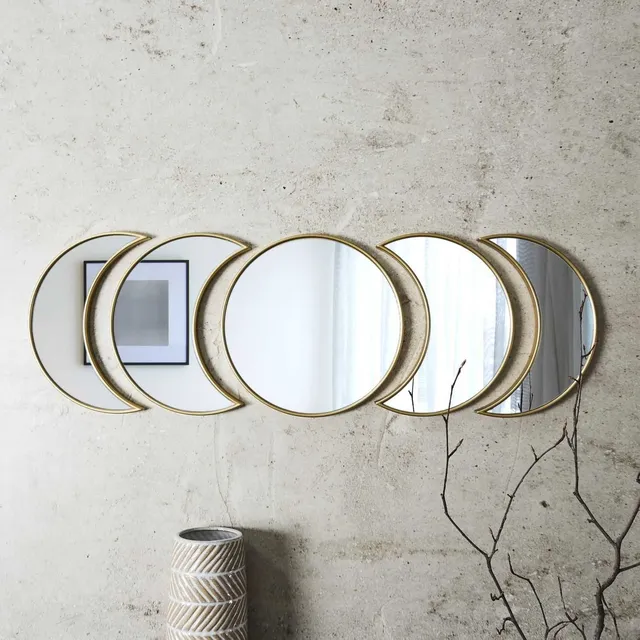 Stokomani Moon lot 5 miroirs déco muraux ronds