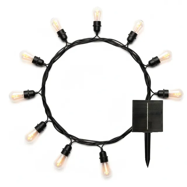 Red Deco Flame String Light guirlande solaire 8m 10 LED
