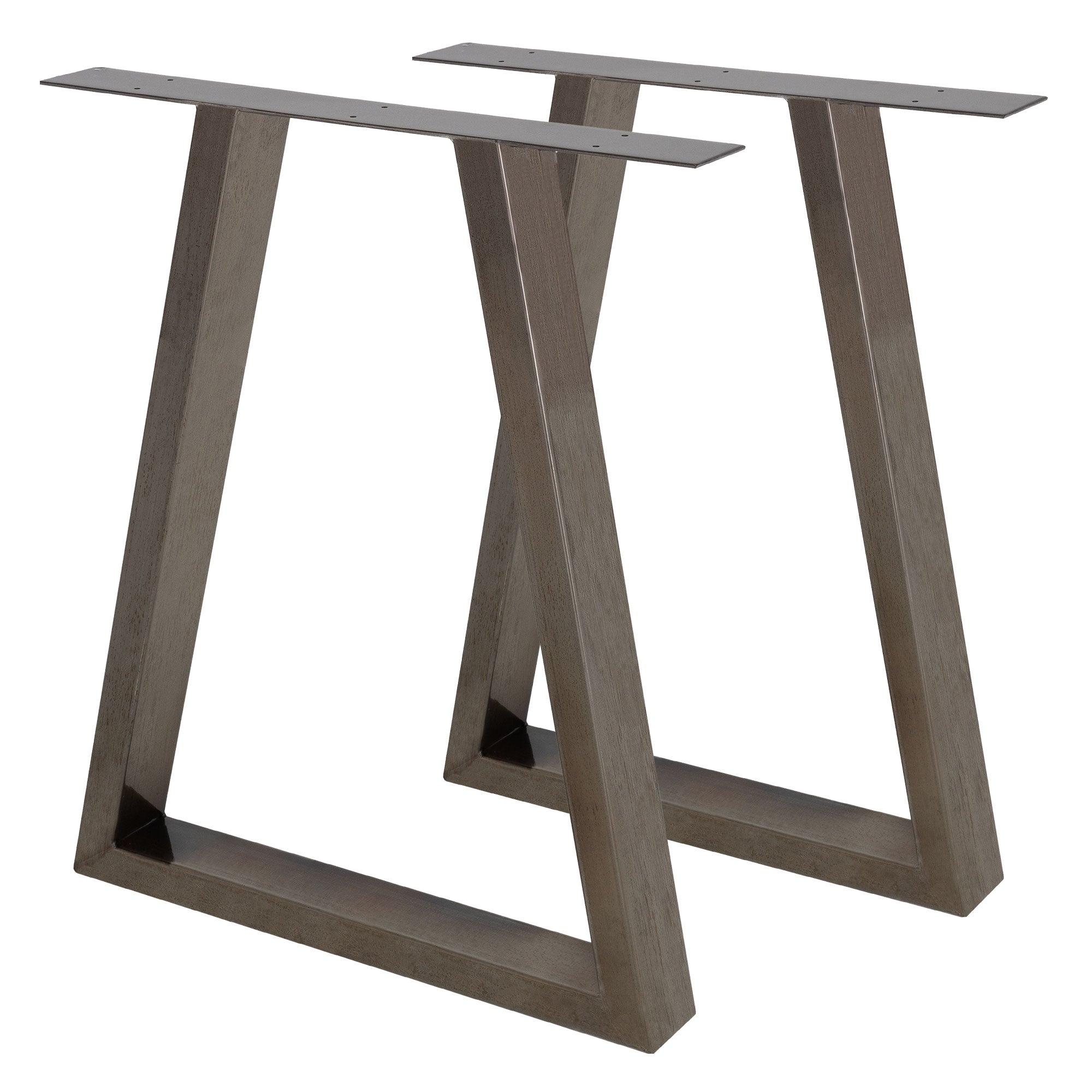 ECD Germany Möbel pieds de table trapèze acier noir 60x72 cm lot de 2