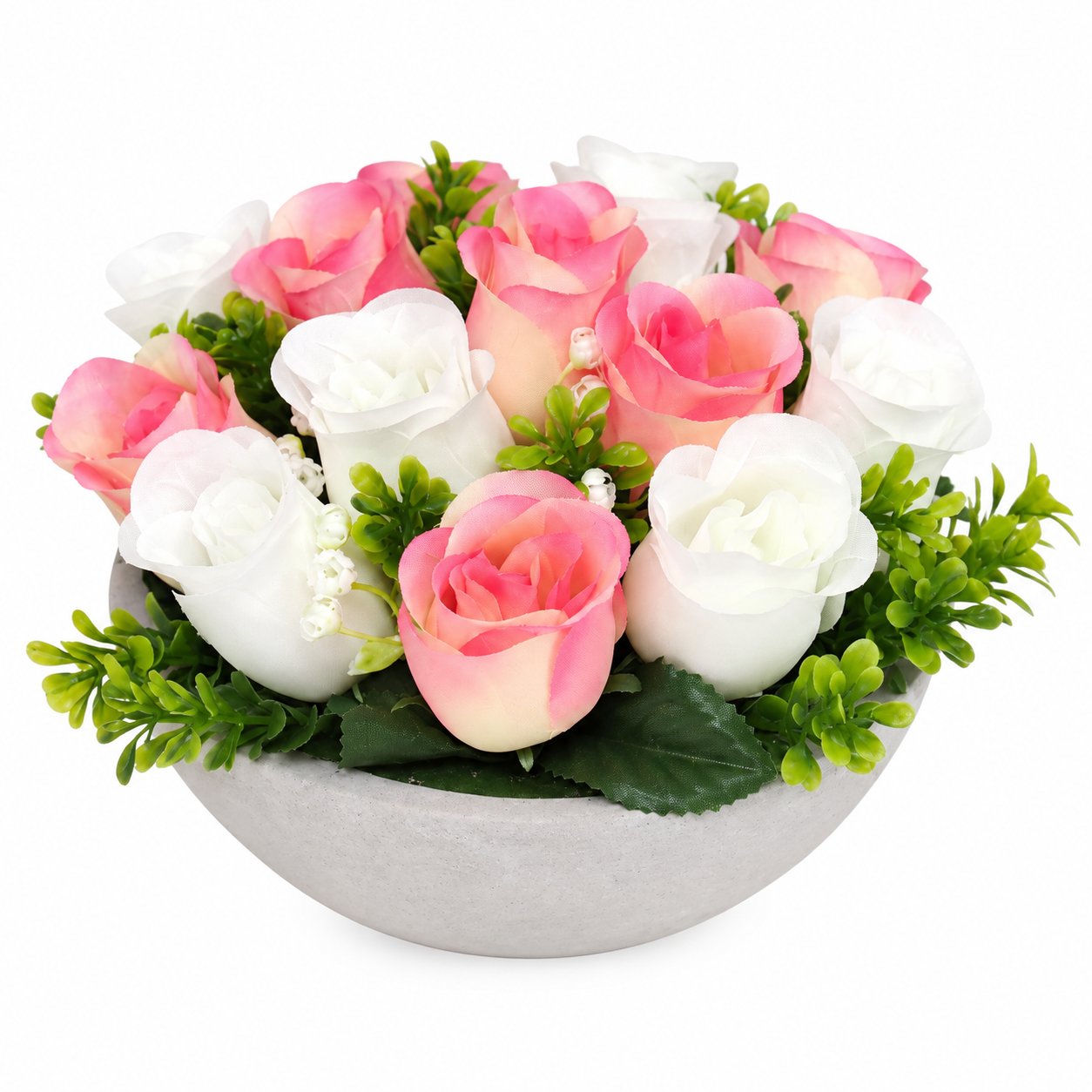 Stokomani Maison Composition 14 boutons rose coupe ciment déco