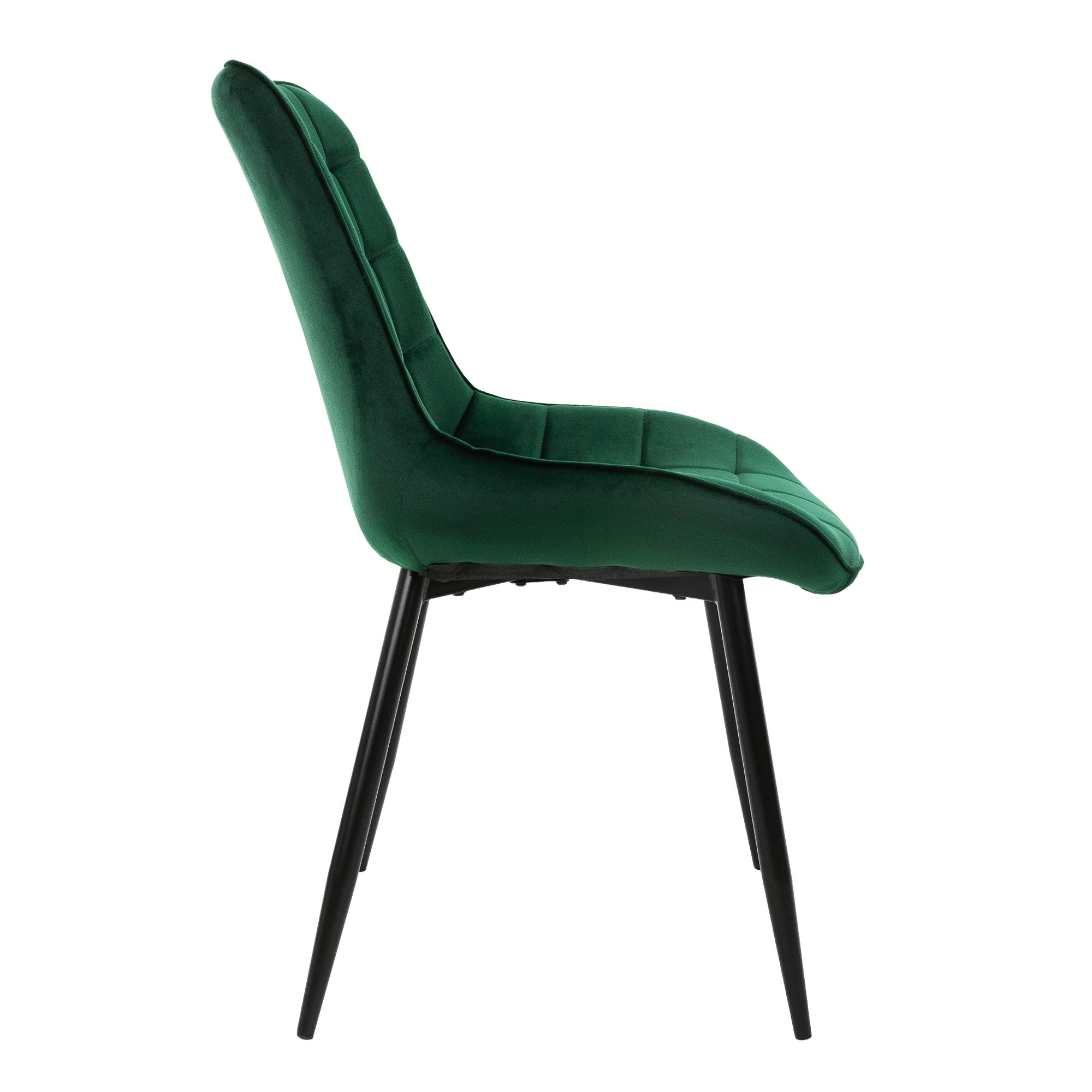 ECD Germany ML-Design lot 4 chaises salle à manger velours vert