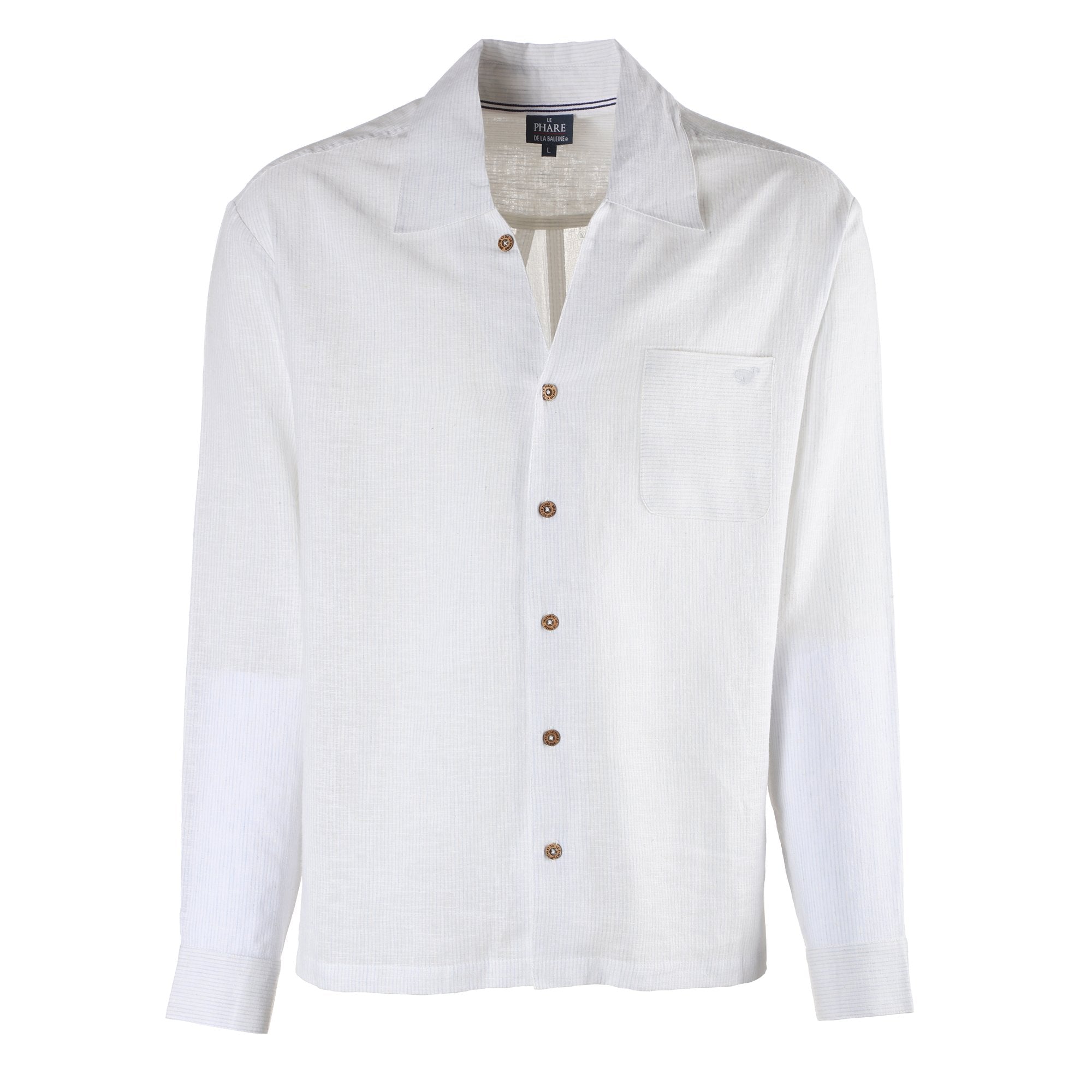 Stokomani Mode chemise manches longues blanche homme taille L