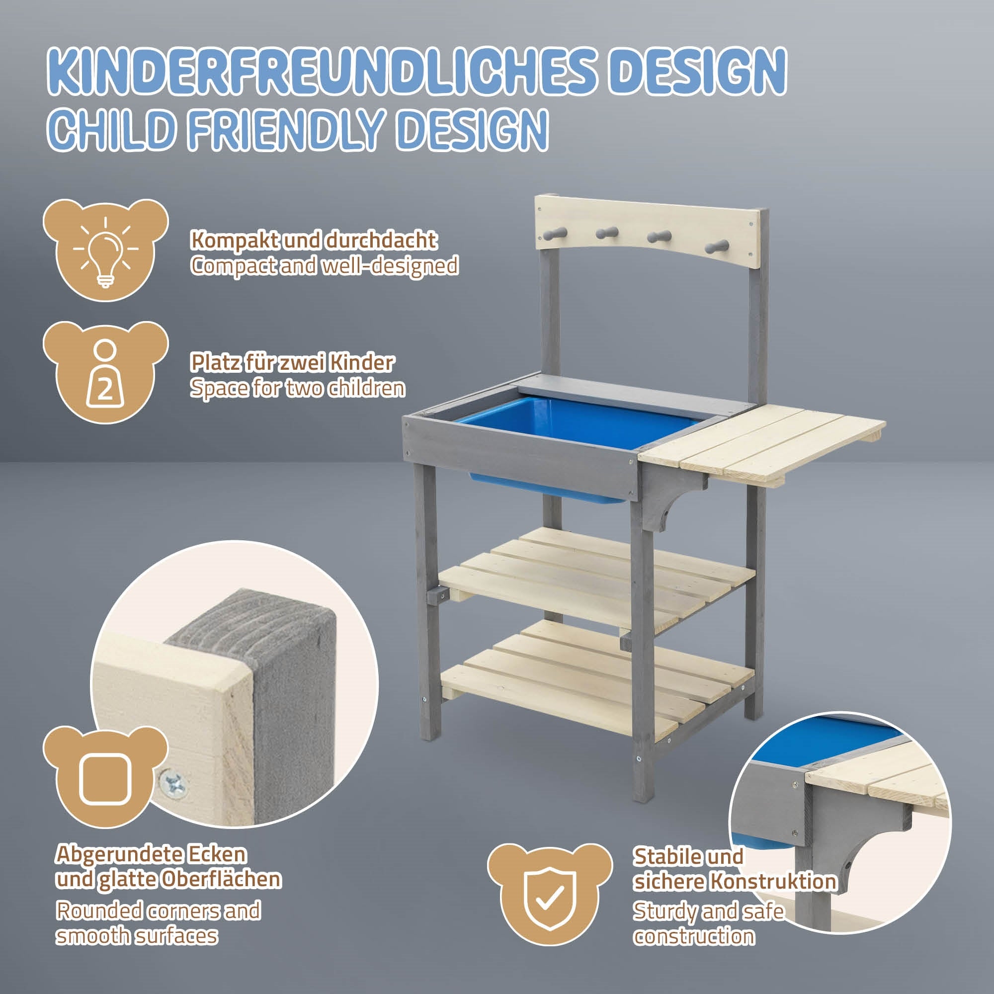 ECD Germany Kinder cuisine de boue extérieur bois dès 3 ans