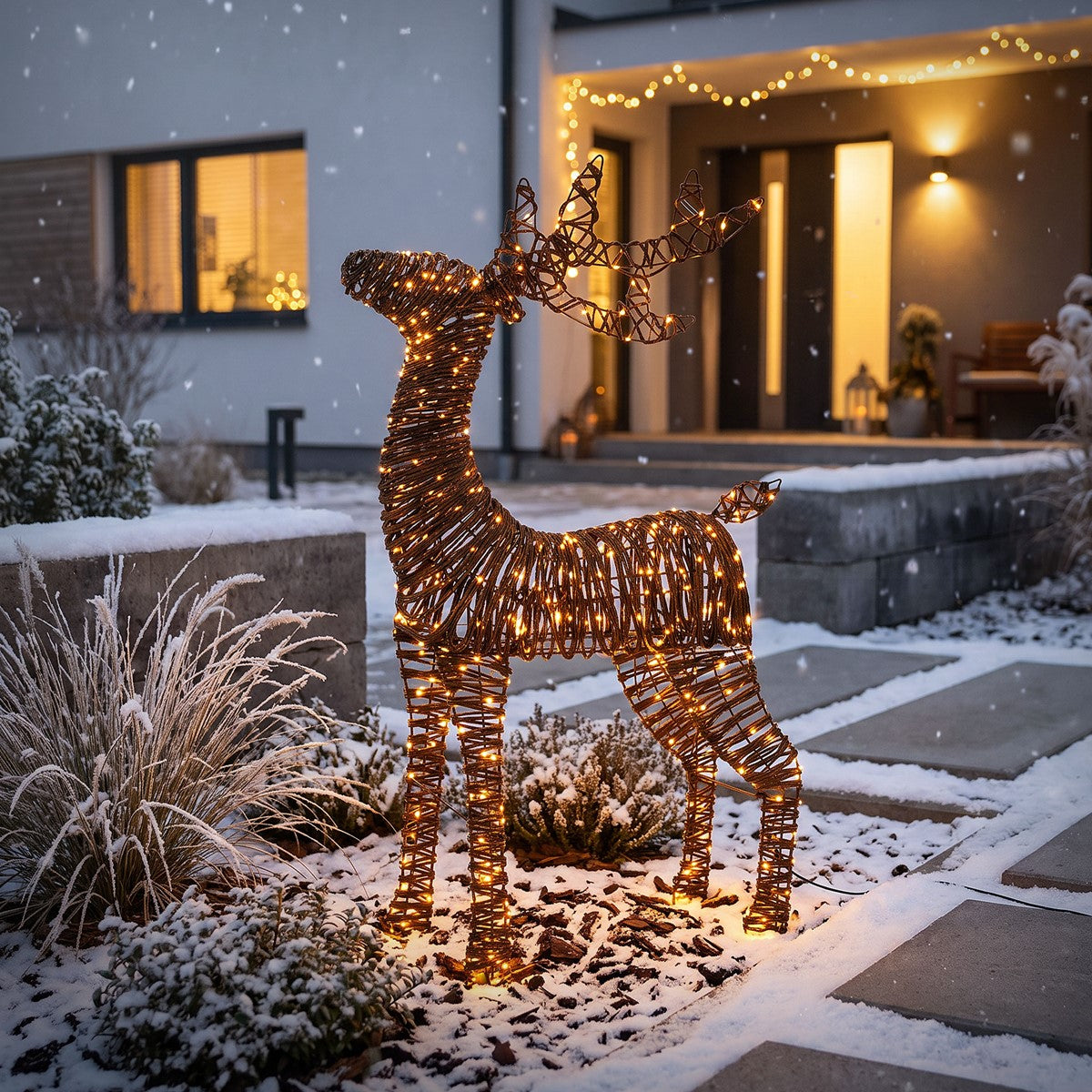 ECD Germany renne lumineux LED 95 cm 600 LED blanc chaud