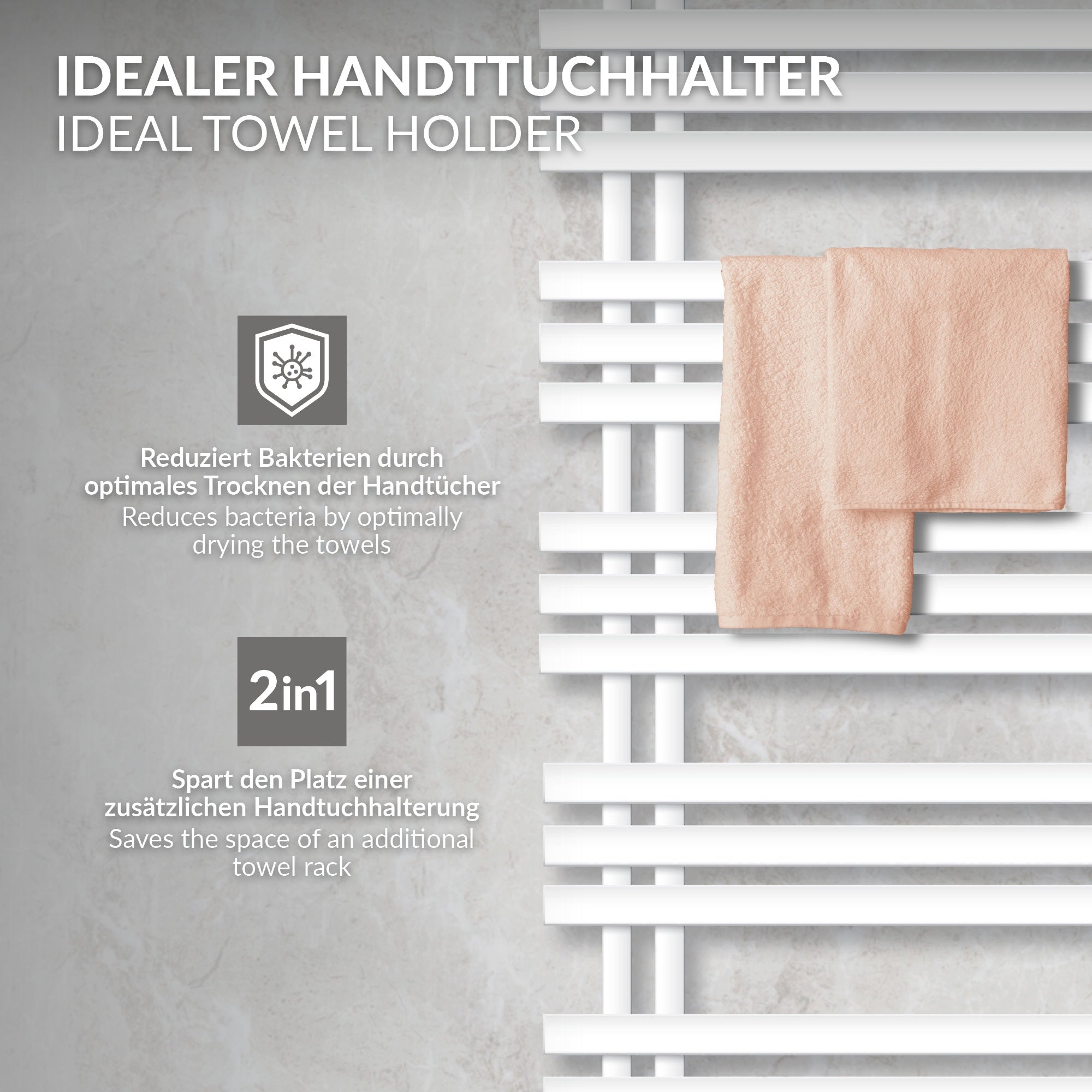 ECD Germany Heizungen Sèche-serviettes blanc 600x1400 mm 900W