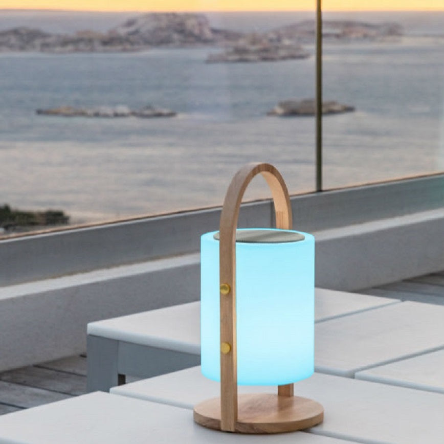 Red Deco Woody Play H37cm lampe sans fil enceinte bois