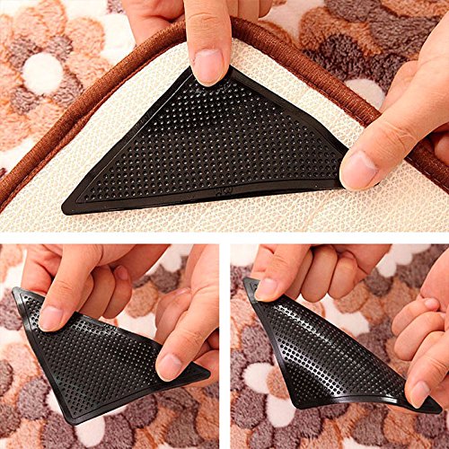 Shop-Story Maison Lot 4 Coins Antidérapants Tapis Triangle Polyuréthane