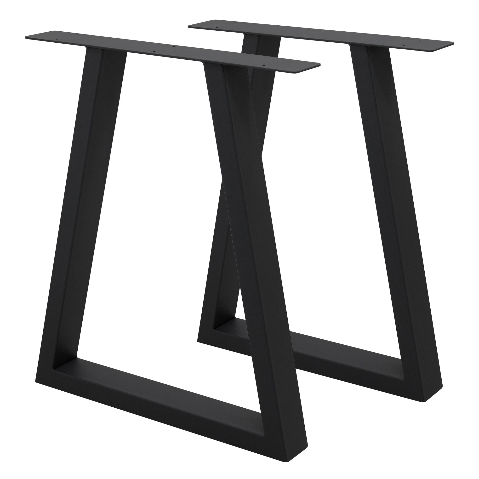ECD Germany Möbel Pieds trapèze 60x72cm noirs acier lot 2