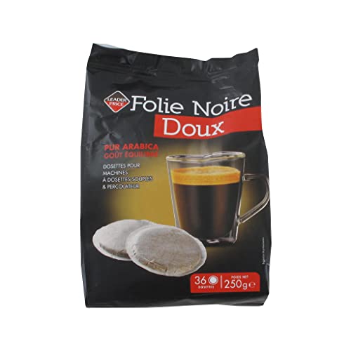 Leader Price Folie Noire doux dosettes souples 250g arabica