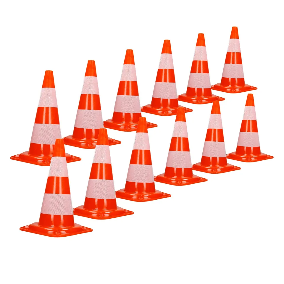 ECD Germany Cône signalisation orange 47 cm lot 12 PVC réfléchissant