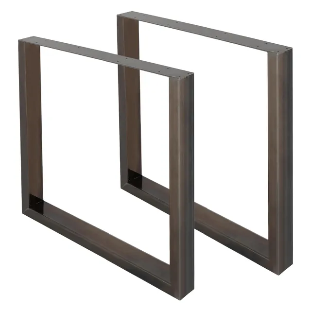 ECD Germany Möbel Pieds de Table U-Design 90x72 cm Gris Foncé