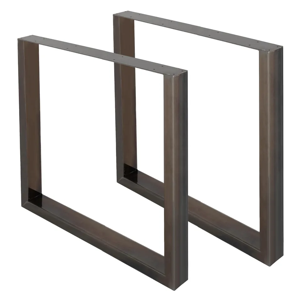 ECD Germany Möbel Pieds de Table U-Design 90x72 cm Gris Foncé