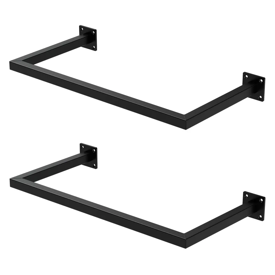 ECD Germany Möbel tringle penderie murale 30x60 noir lot de 2