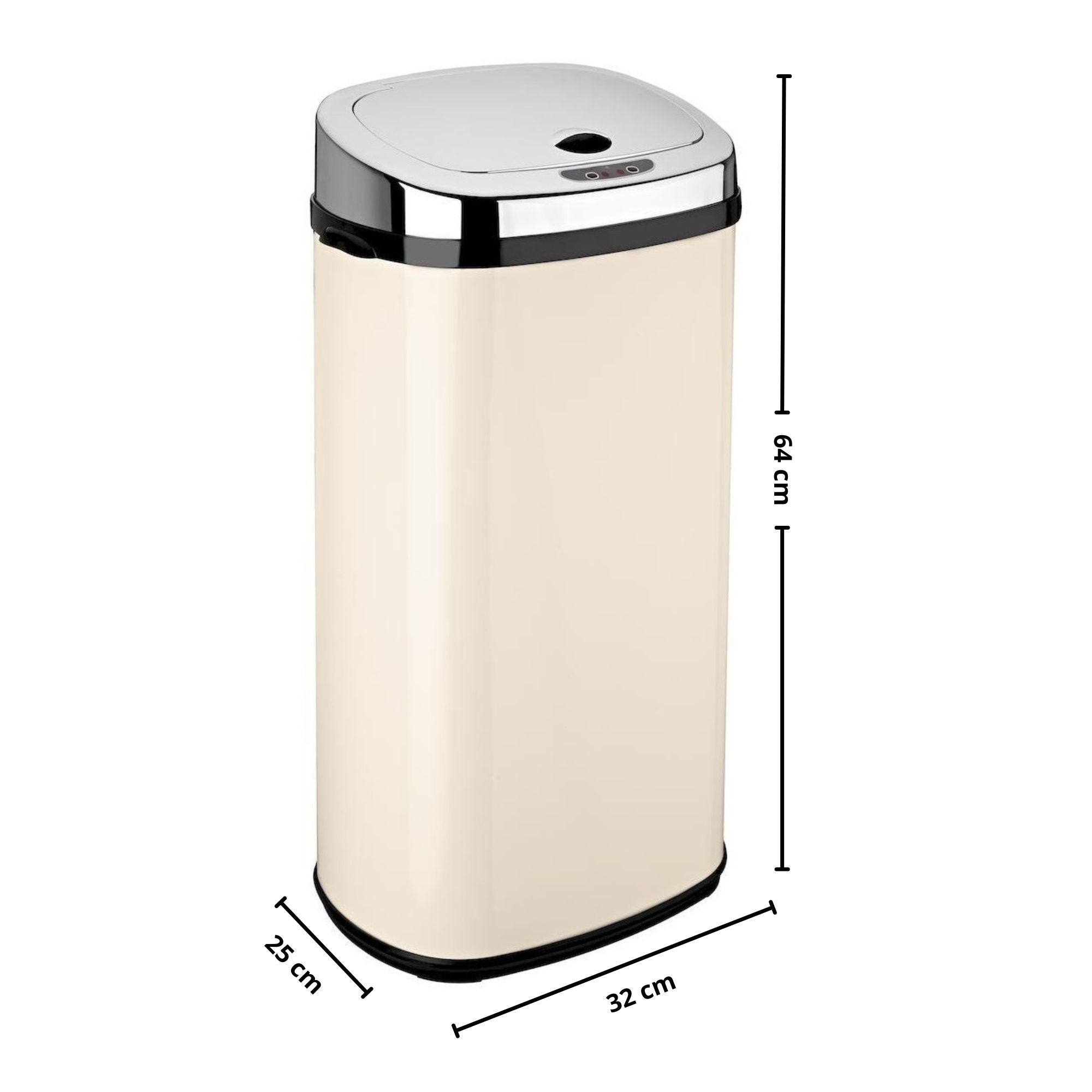 Red Deco Largo 42L poubelle automatique crème brillant inox