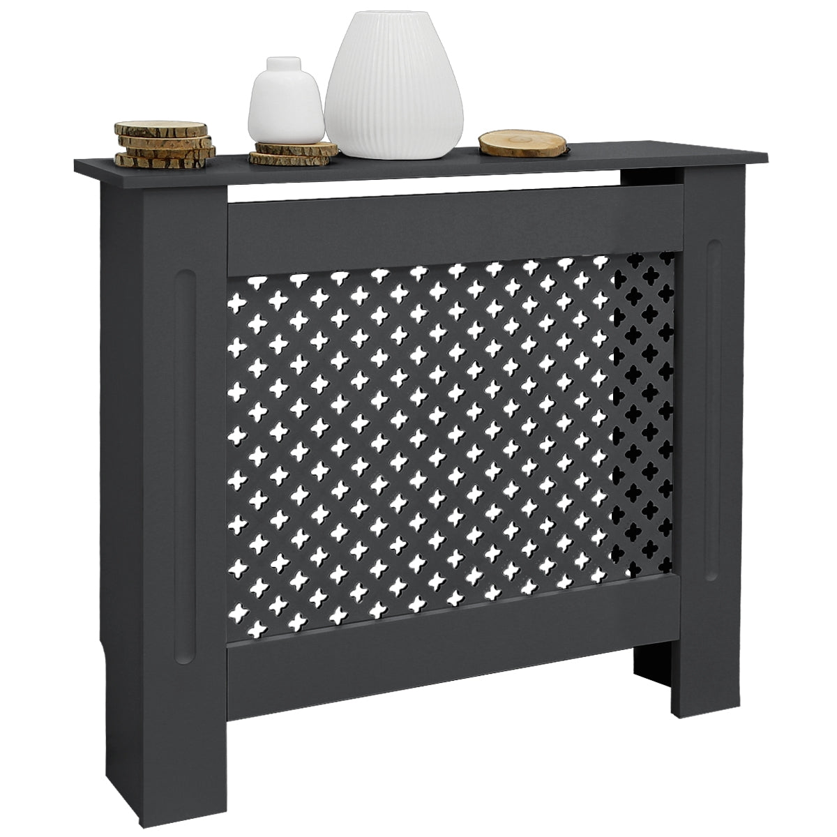 ECD Germany cache radiateur anthracite 78x19x82 cm MDF