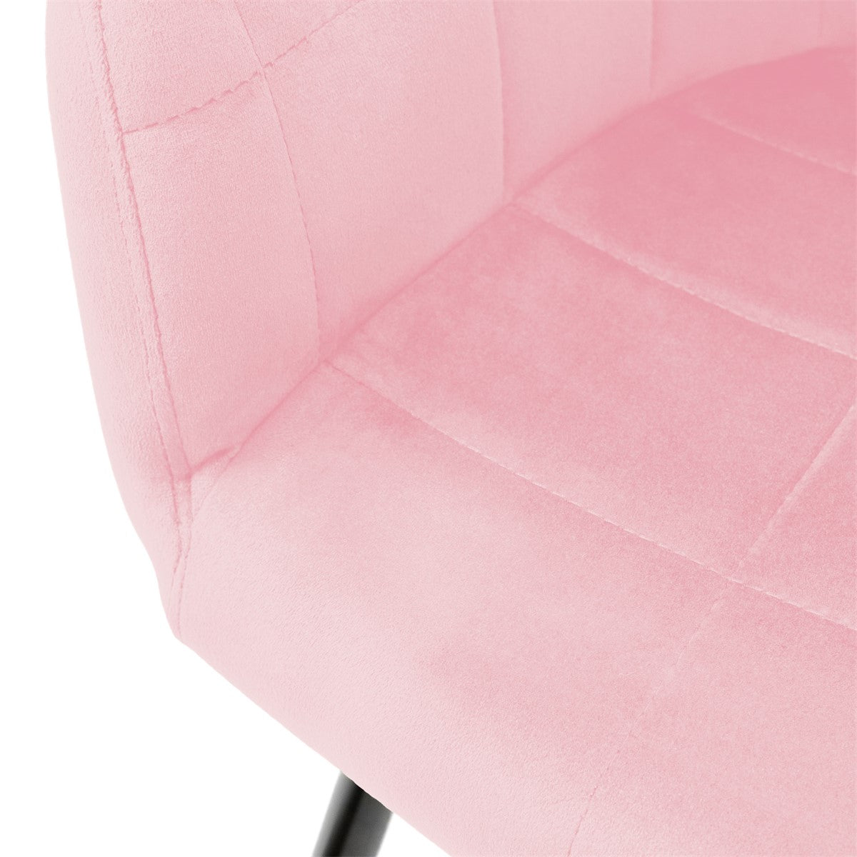 ECD Germany Meuble chaise rose lot de 2 microfibre accoudoirs