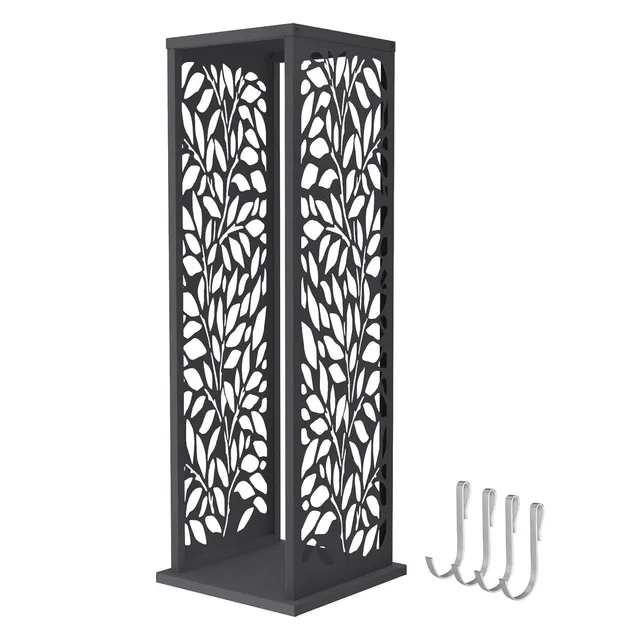 ECD Germany range-bûches colonne feuilles anthracite acier
