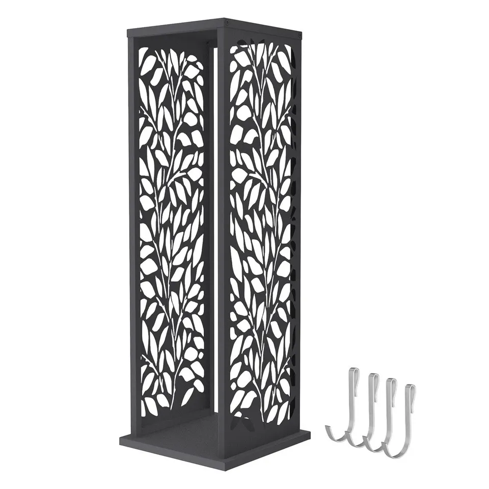 ECD Germany range-bûches colonne feuilles anthracite acier