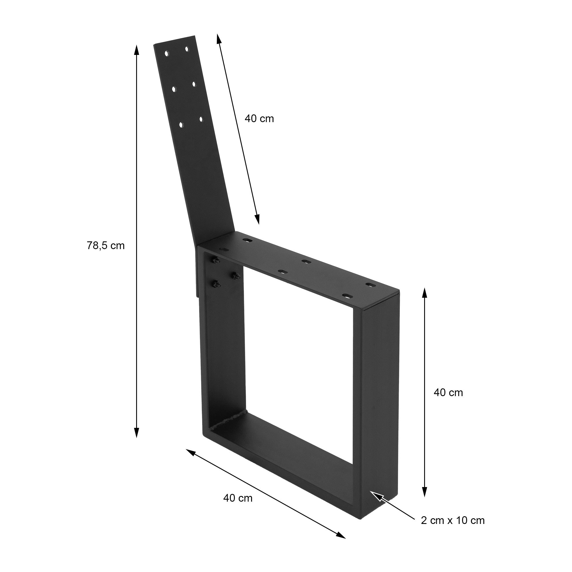 ECD Germany Garten pied de banc acier anthracite 40x78,5 cm lot 2