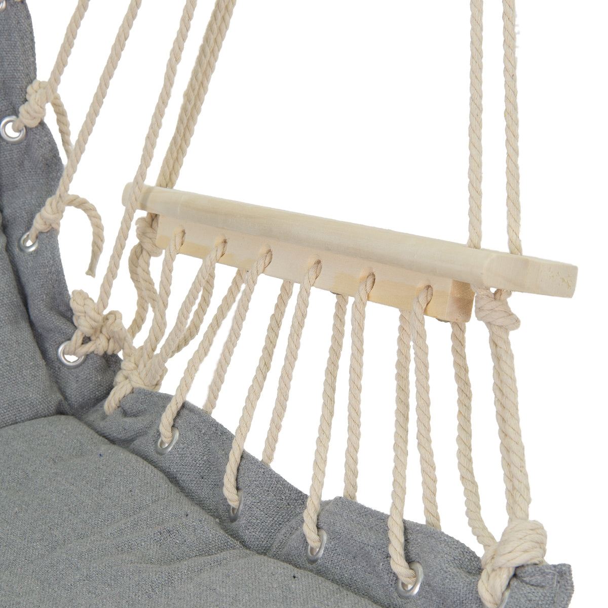 ECD Germany fauteuil suspendu gris coton bois 120 kg