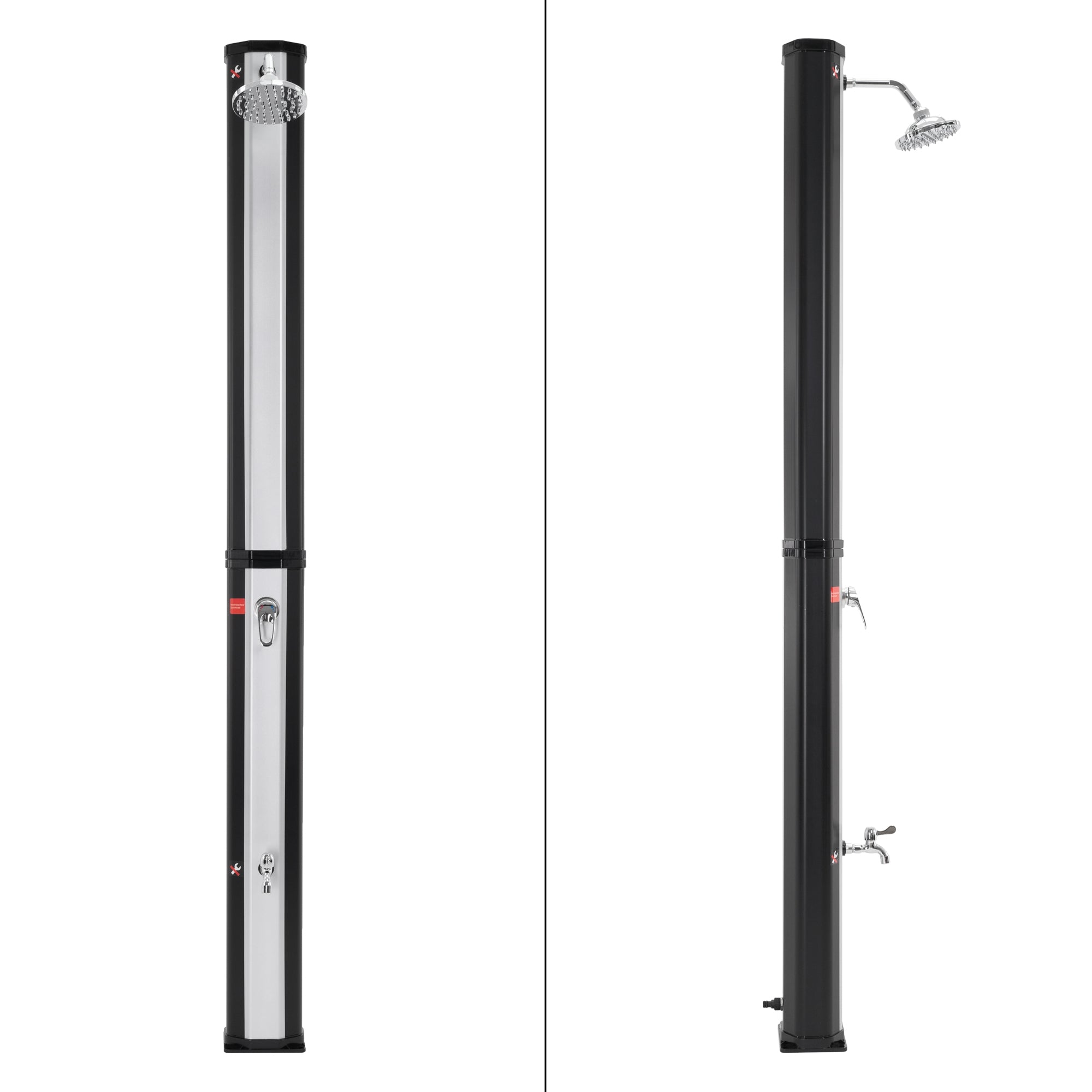 ECD Germany douche solaire 35L rince-pieds argent / noir