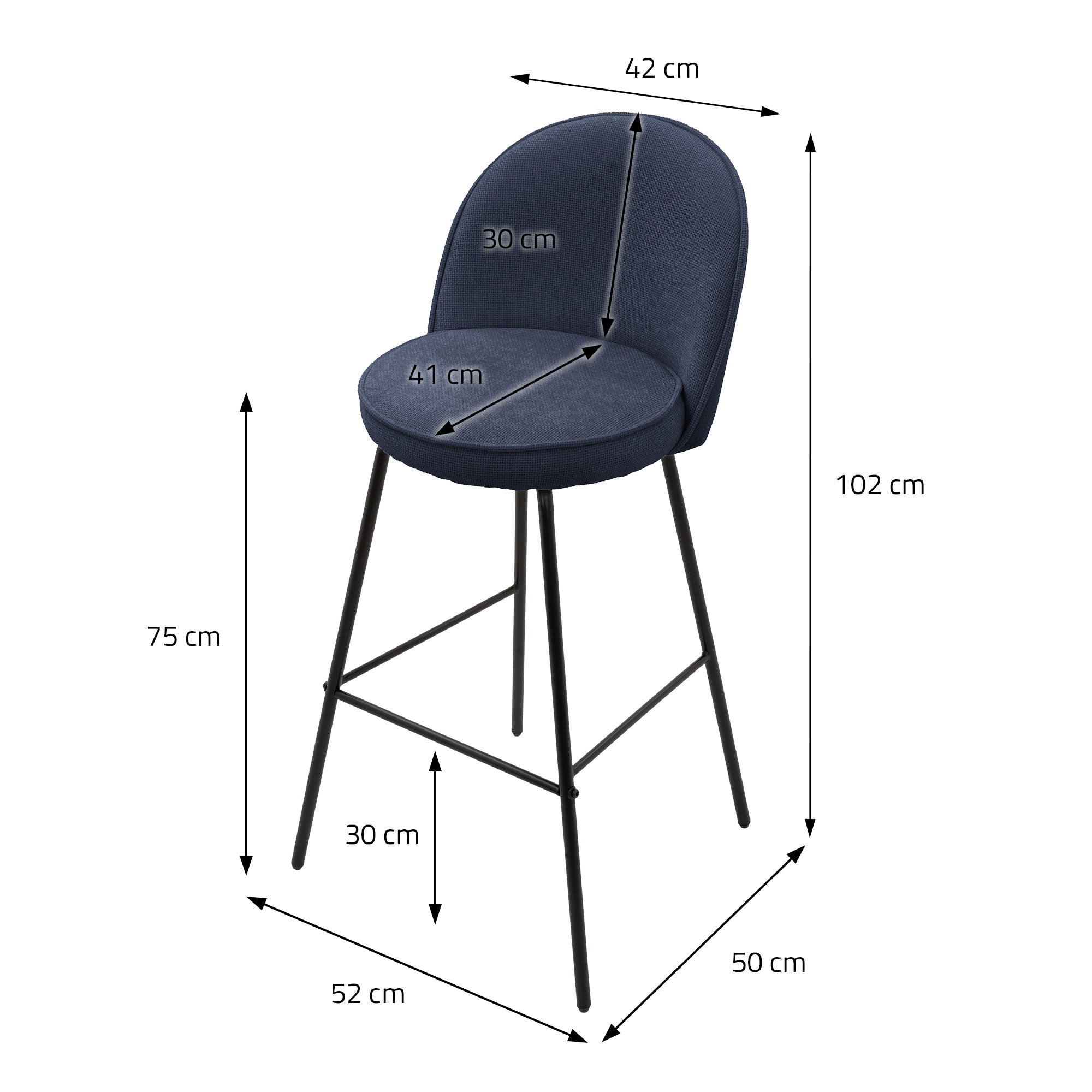 ECD Möbel ML-Design tabouret de bar bleu lot de 2 B-Ware