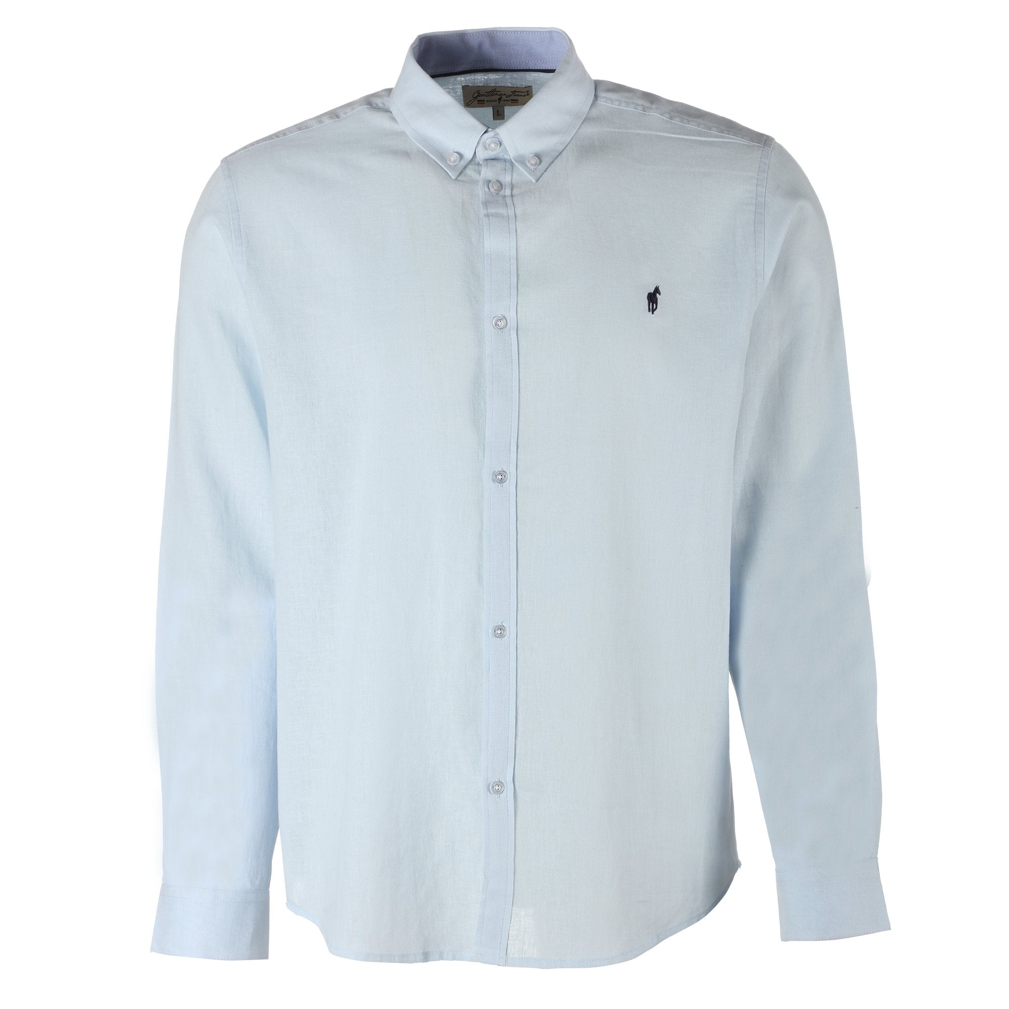 Chemise manche longue bleue homme chemise bureau coton