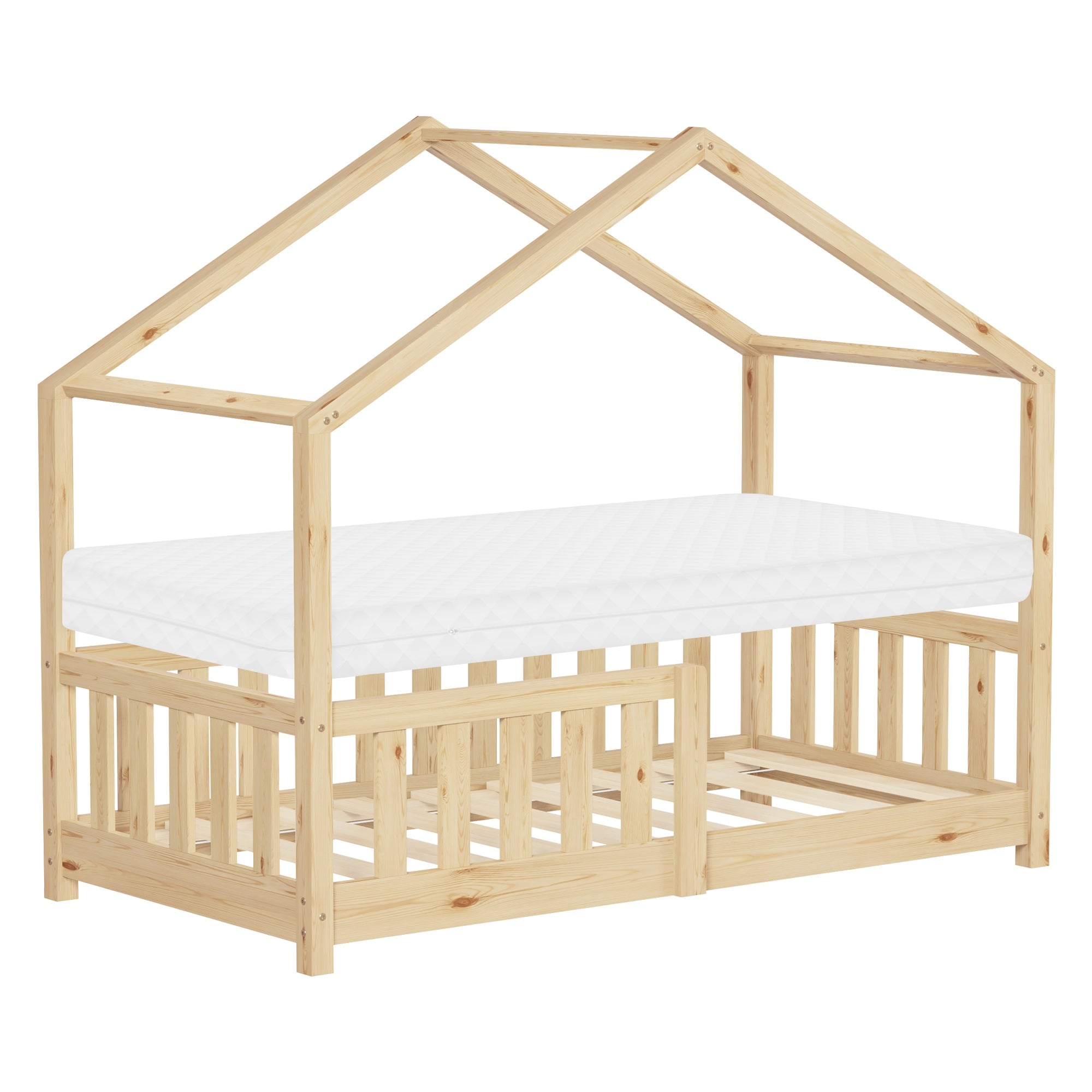 ML-Design lit cabane enfant pin naturel 70x140 sans matelas