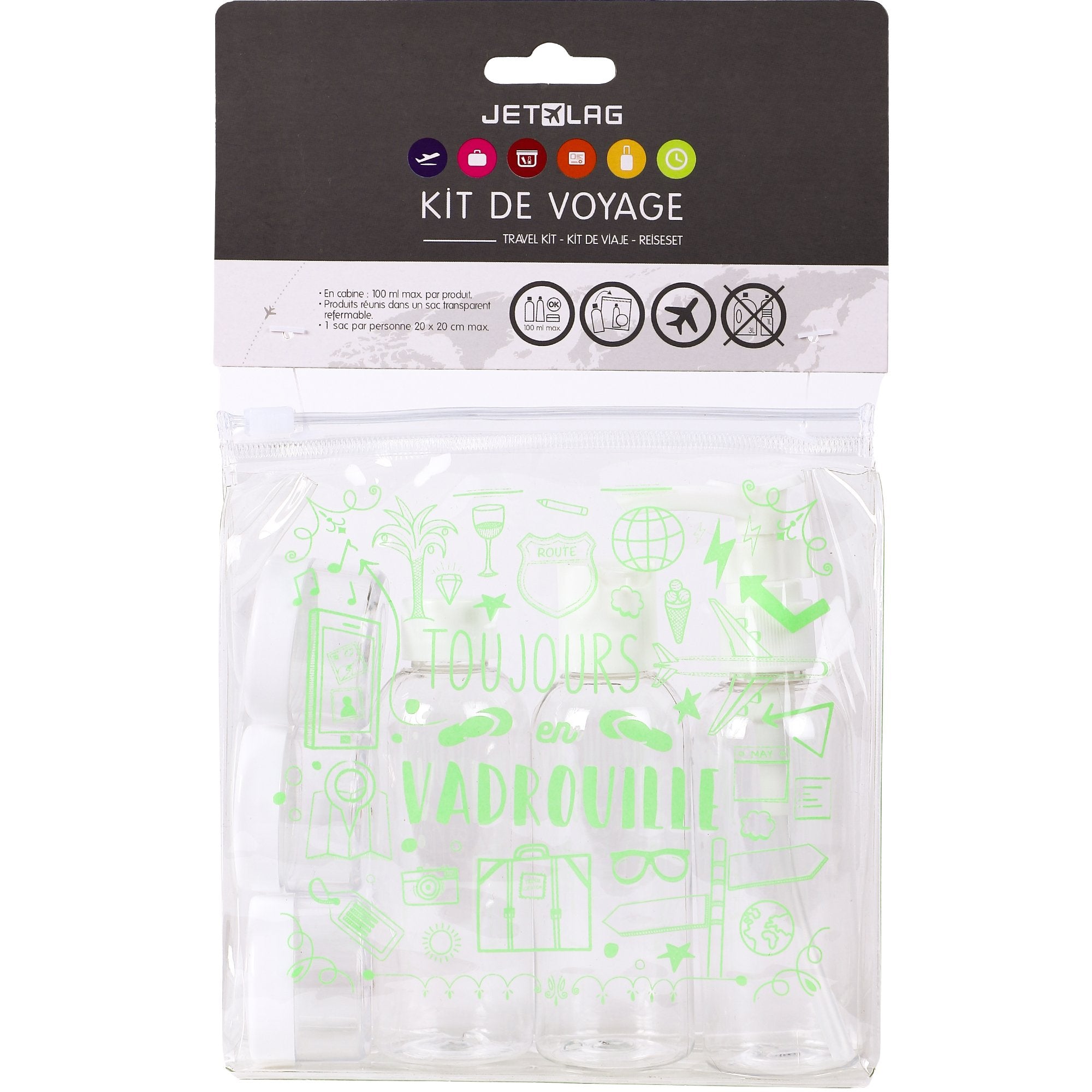Stokomani Beauté Kit voyage flacons pots 3x80ml+3x18ml