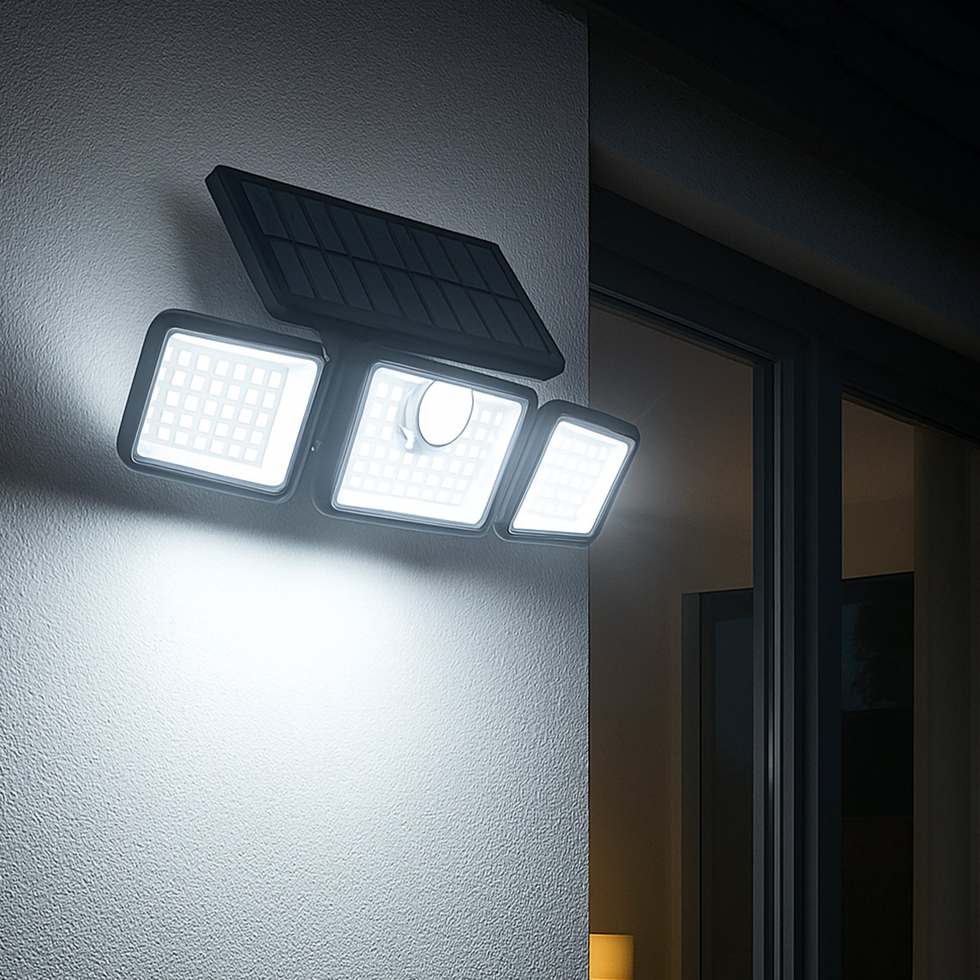 Red Deco Gleamax lampe solaire lot 2 spots 3 têtes noires