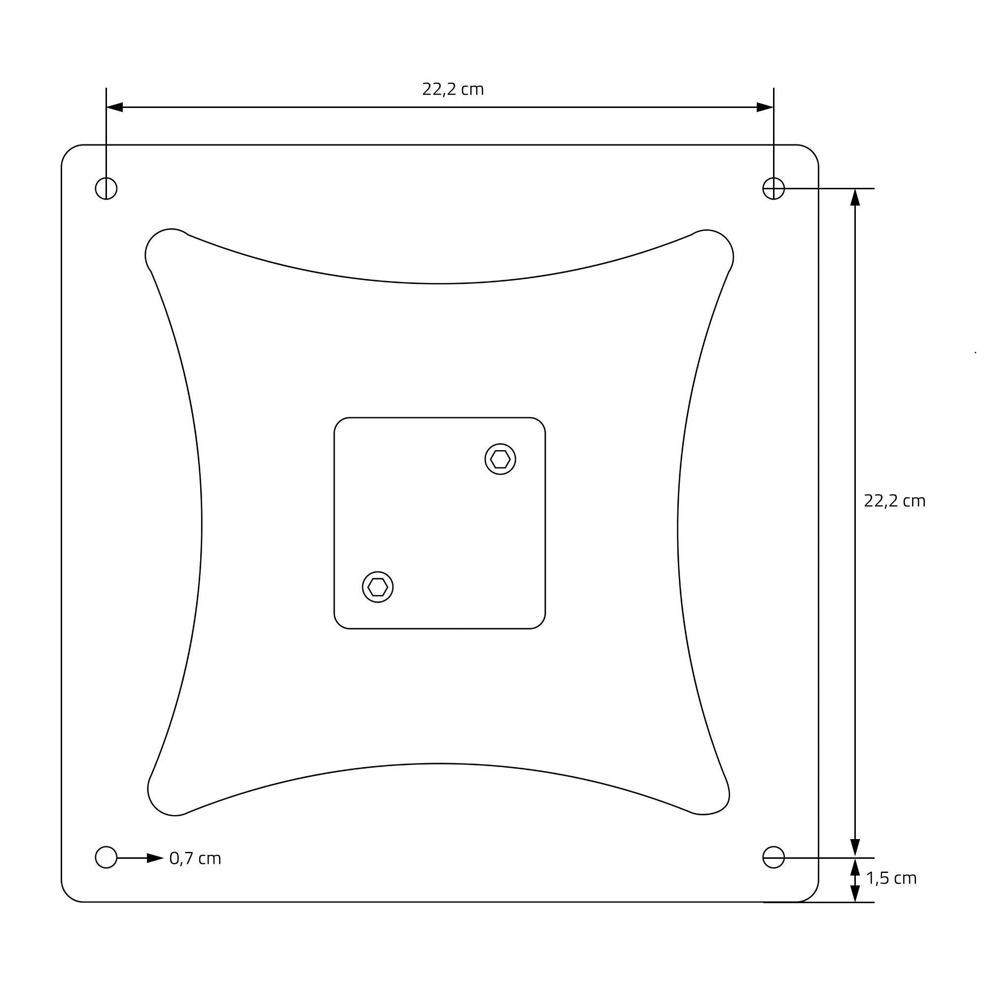 ECD Germany Möbel Double pied de table noir 72 cm acier