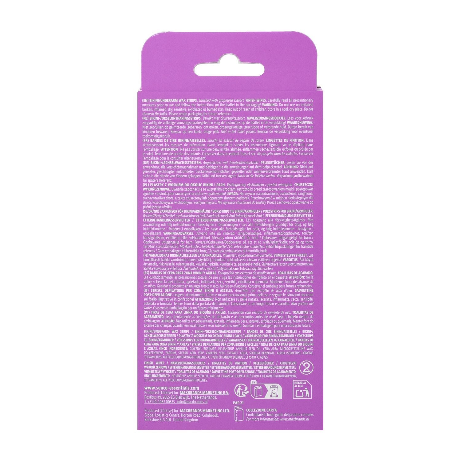 Stokomani Beauté 20 Bandes de Cire Aisselles Bikini Épilation